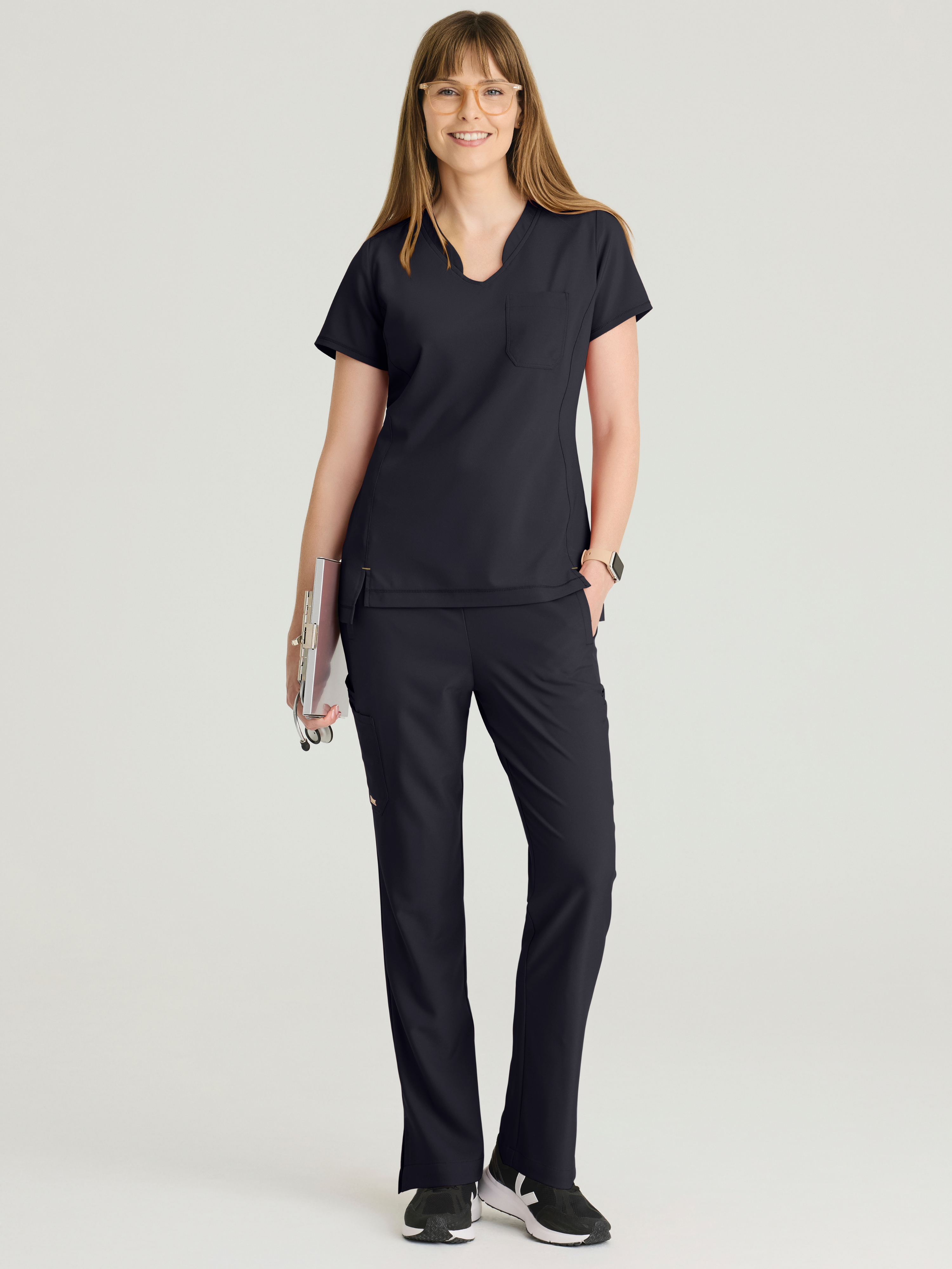 Sway 1-Pocket Banded V-Neck Ciclo® Scrub Top Grey's Anatomy™ by BARCO® Evolve