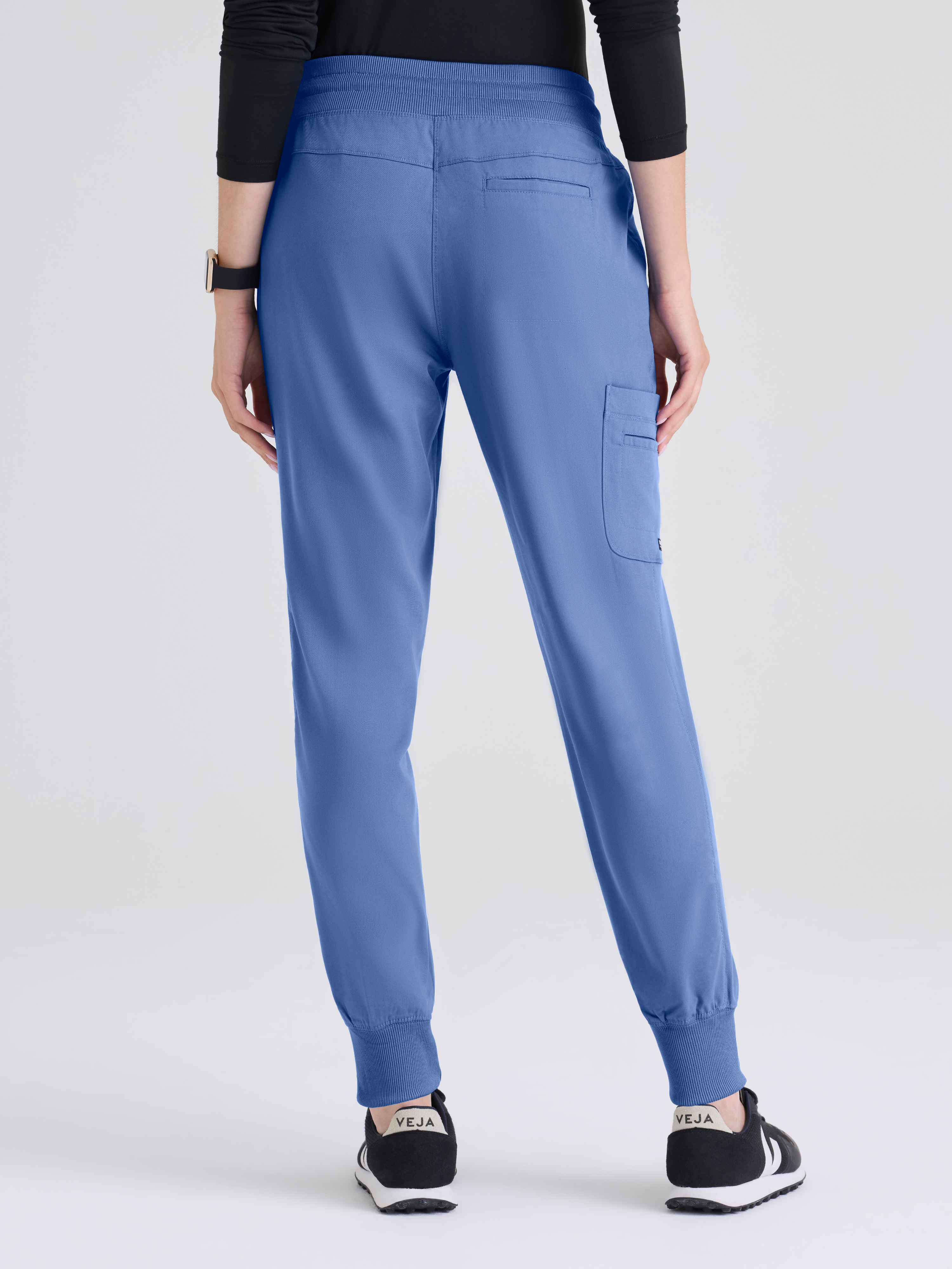 Eden 5-Pocket Mid-Rise Jogger Scrub Pant Grey's Anatomy™ by BARCO® Spandex Stretch