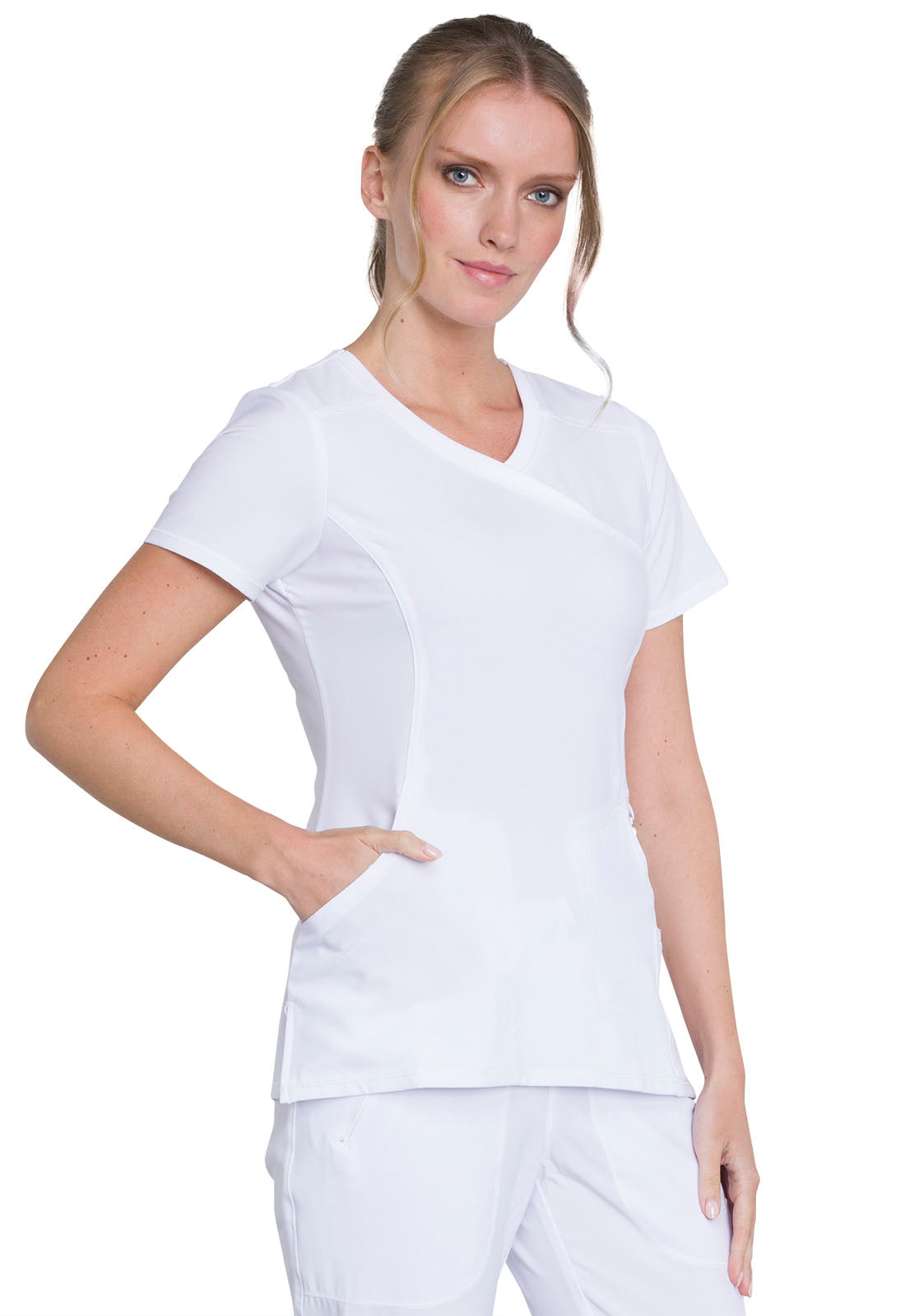 Women's Cherokee Infinity Mock Wrap Top - BodyMoves Scrubs Boutique