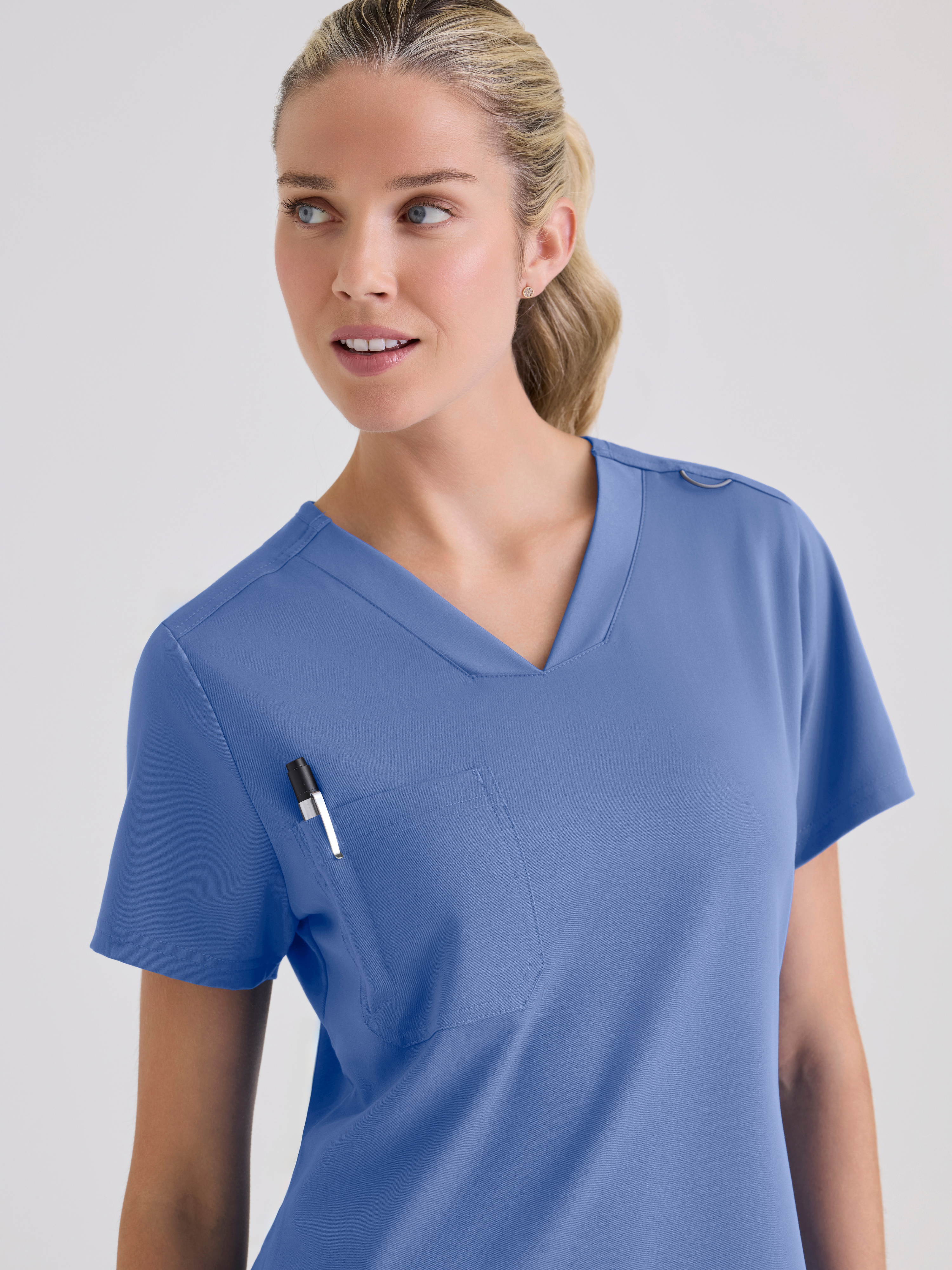Bree 1-Pocket Tuck-In Scrub Top Grey's Anatomy™ by BARCO® Spandex Stretch