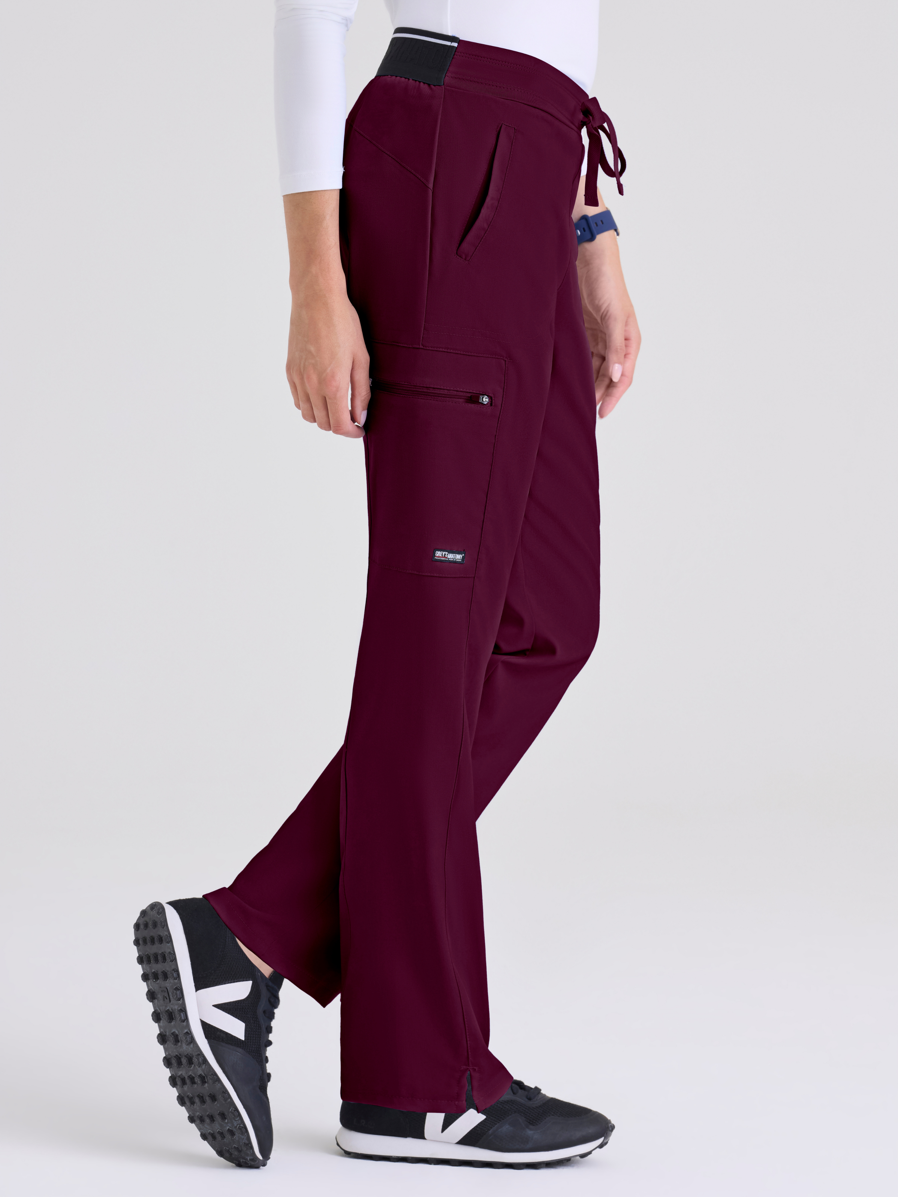 Kim 3-Pocket Mid-Rise Straight Leg Scrub Pant Grey's Anatomy™ by BARCO® Spandex Stretch