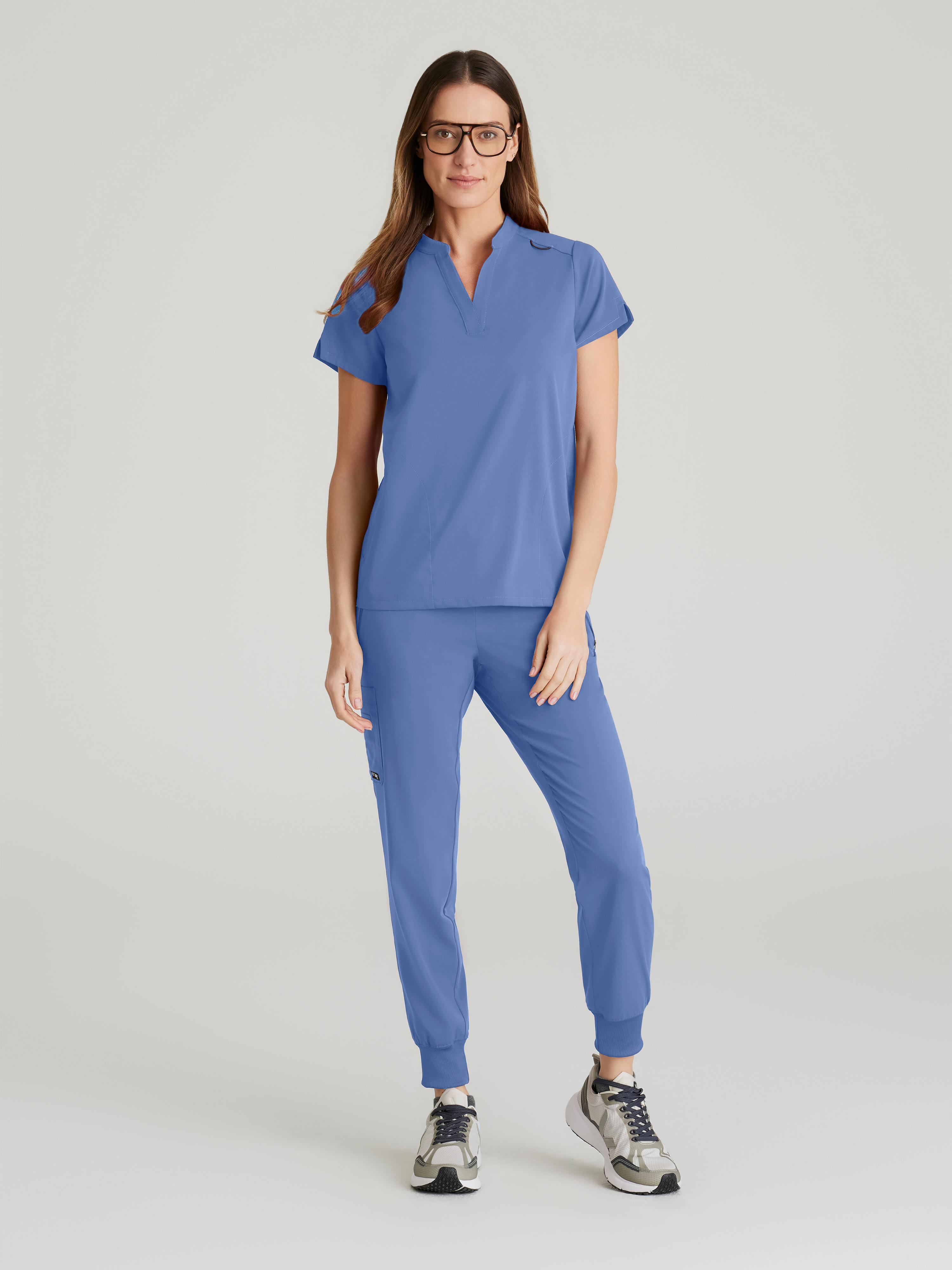 Eden 5-Pocket Mid-Rise Jogger Scrub Pant Grey's Anatomy™ by BARCO® Spandex Stretch