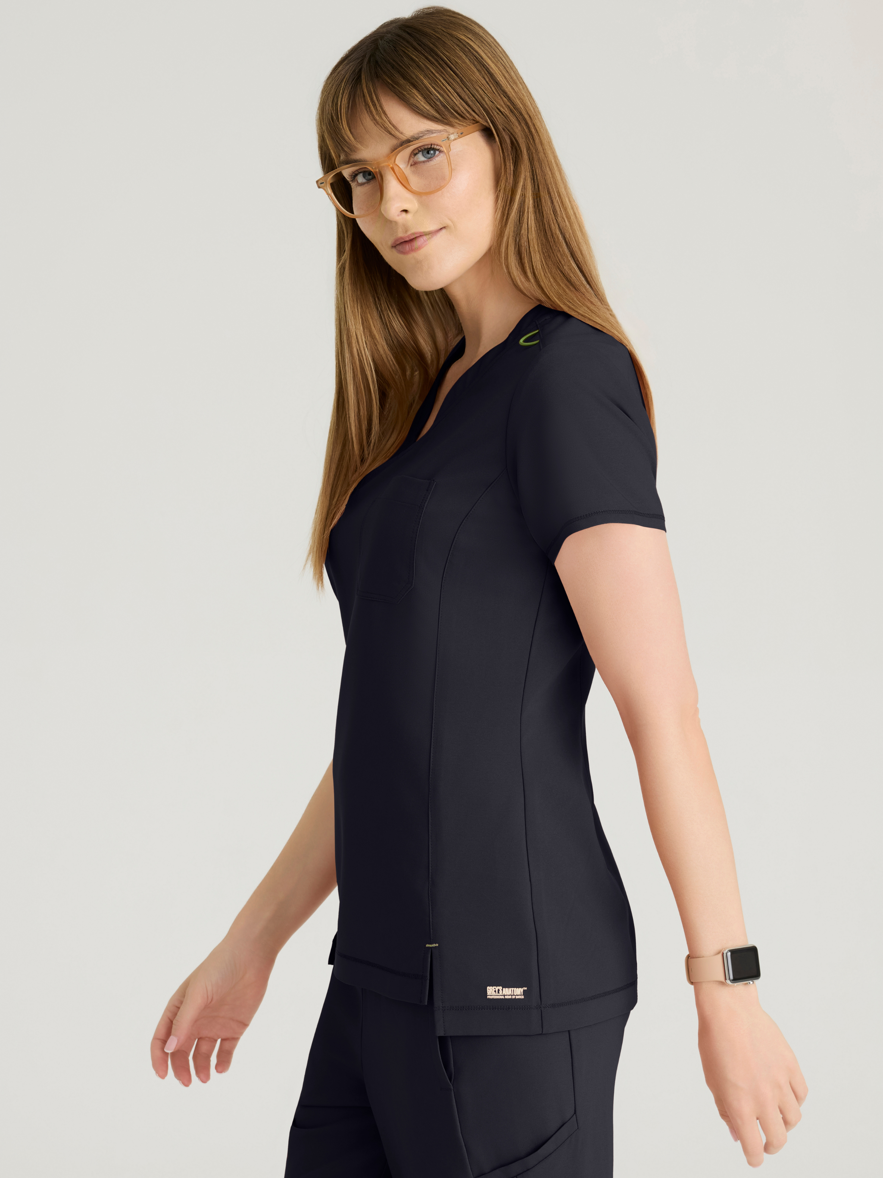 Sway 1-Pocket Banded V-Neck Ciclo® Scrub Top Grey's Anatomy™ by BARCO® Evolve