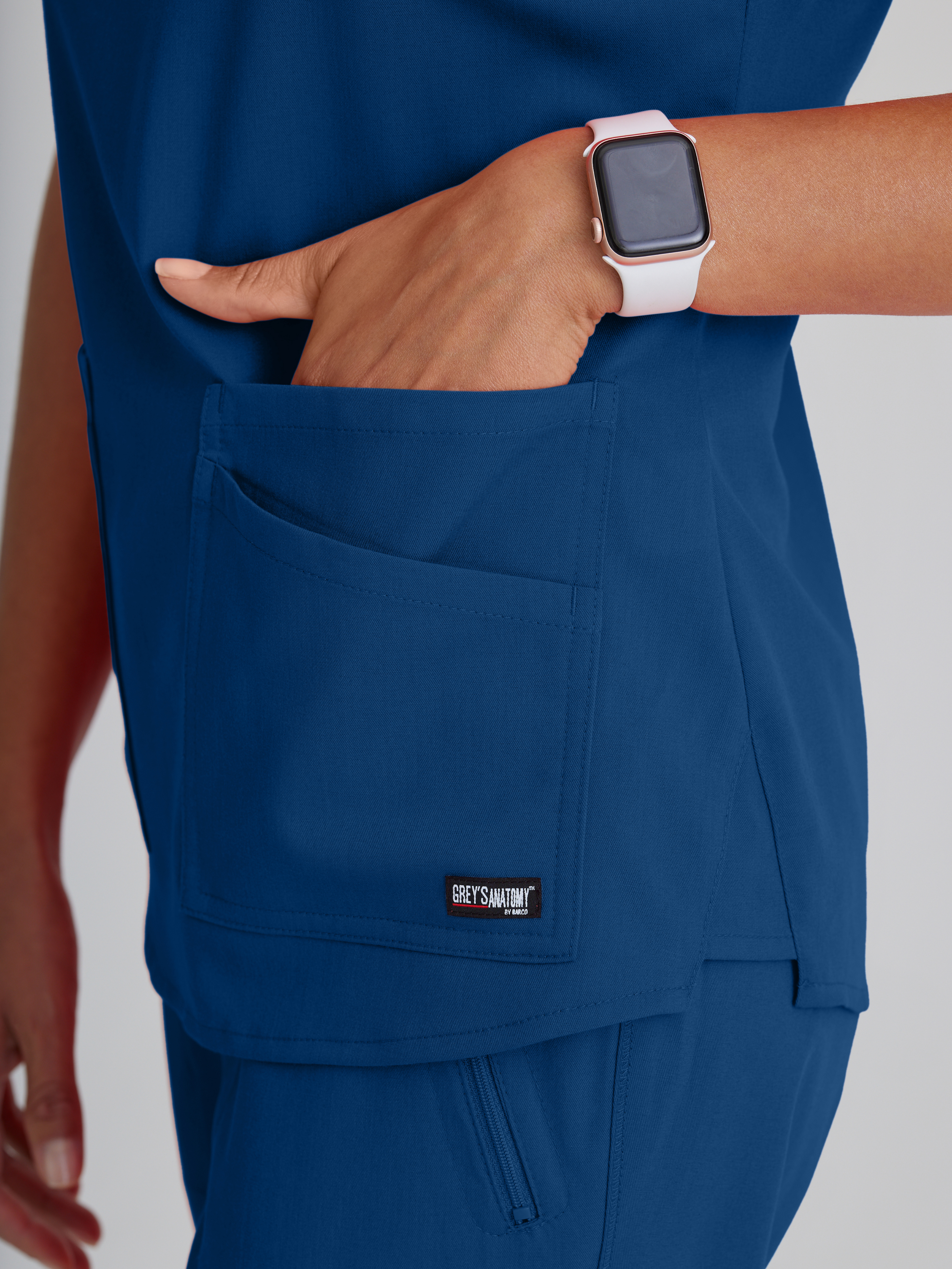 Emma 4-Pocket V-Neck Scrub Top Grey's Anatomy™ by BARCO® Spandex Stretch