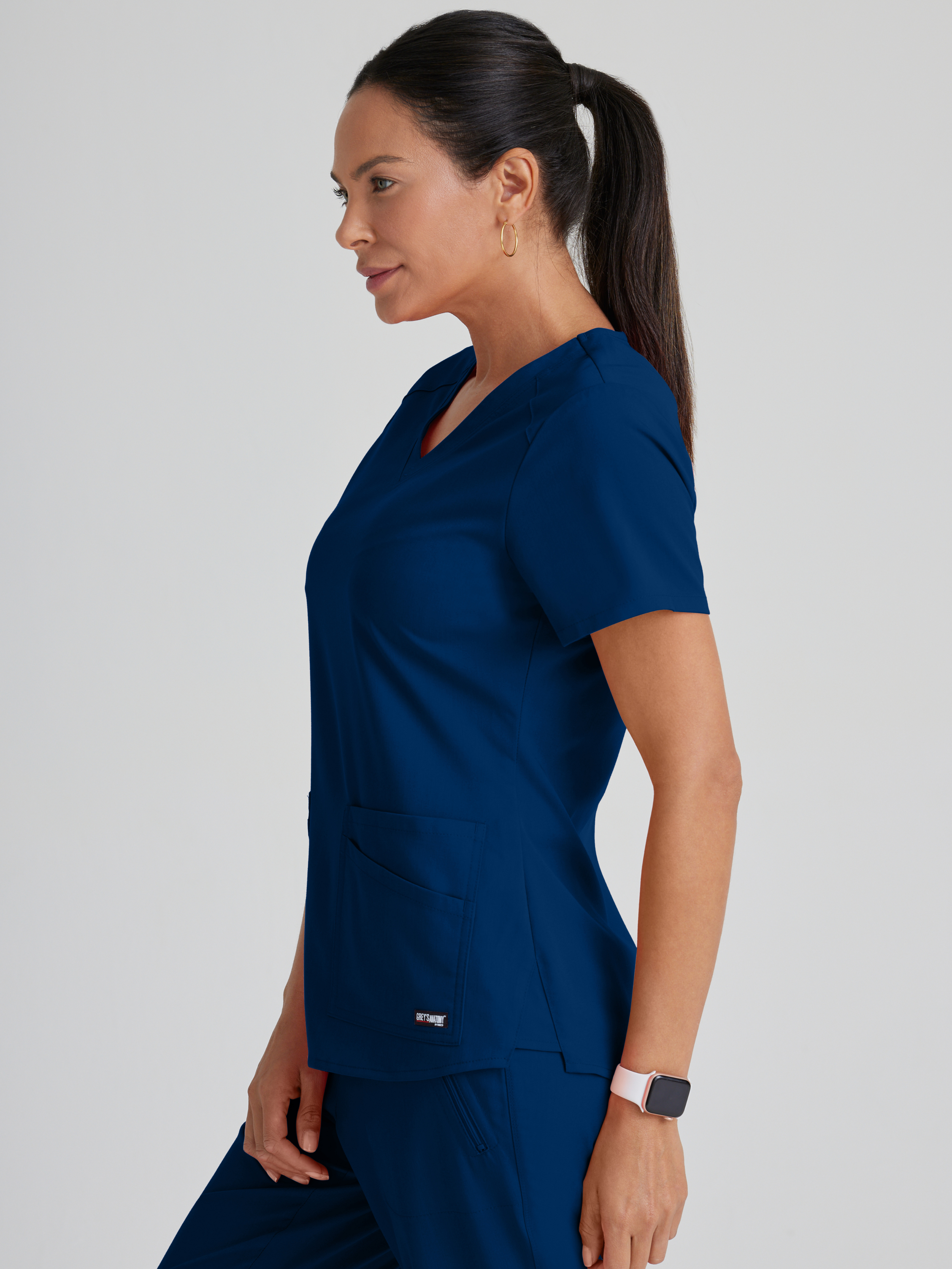 Emma 4-Pocket V-Neck Scrub Top Grey's Anatomy™ by BARCO® Spandex Stretch