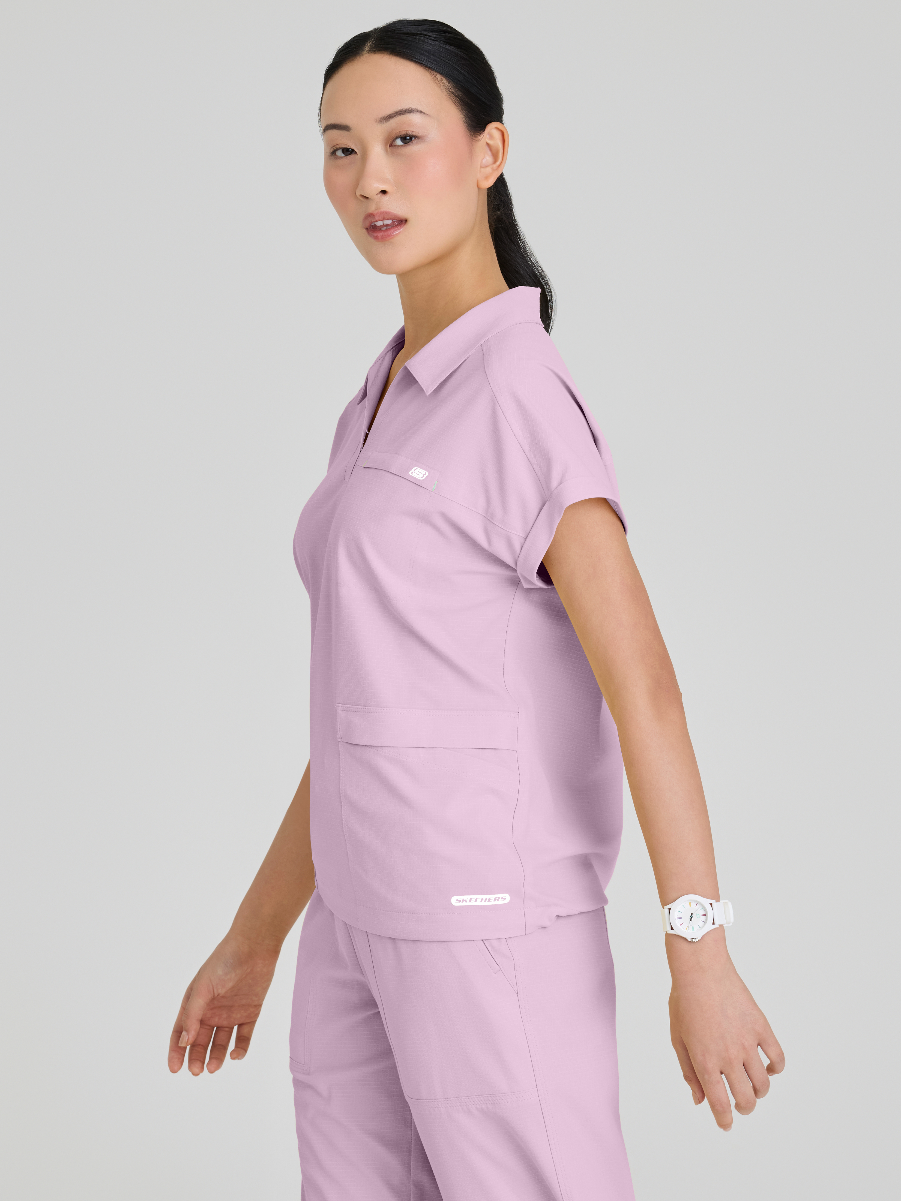 Charlie 3-Pocket Shirt Collar Dolman Sleeve Top Skechers™ by BARCO® Ripstop