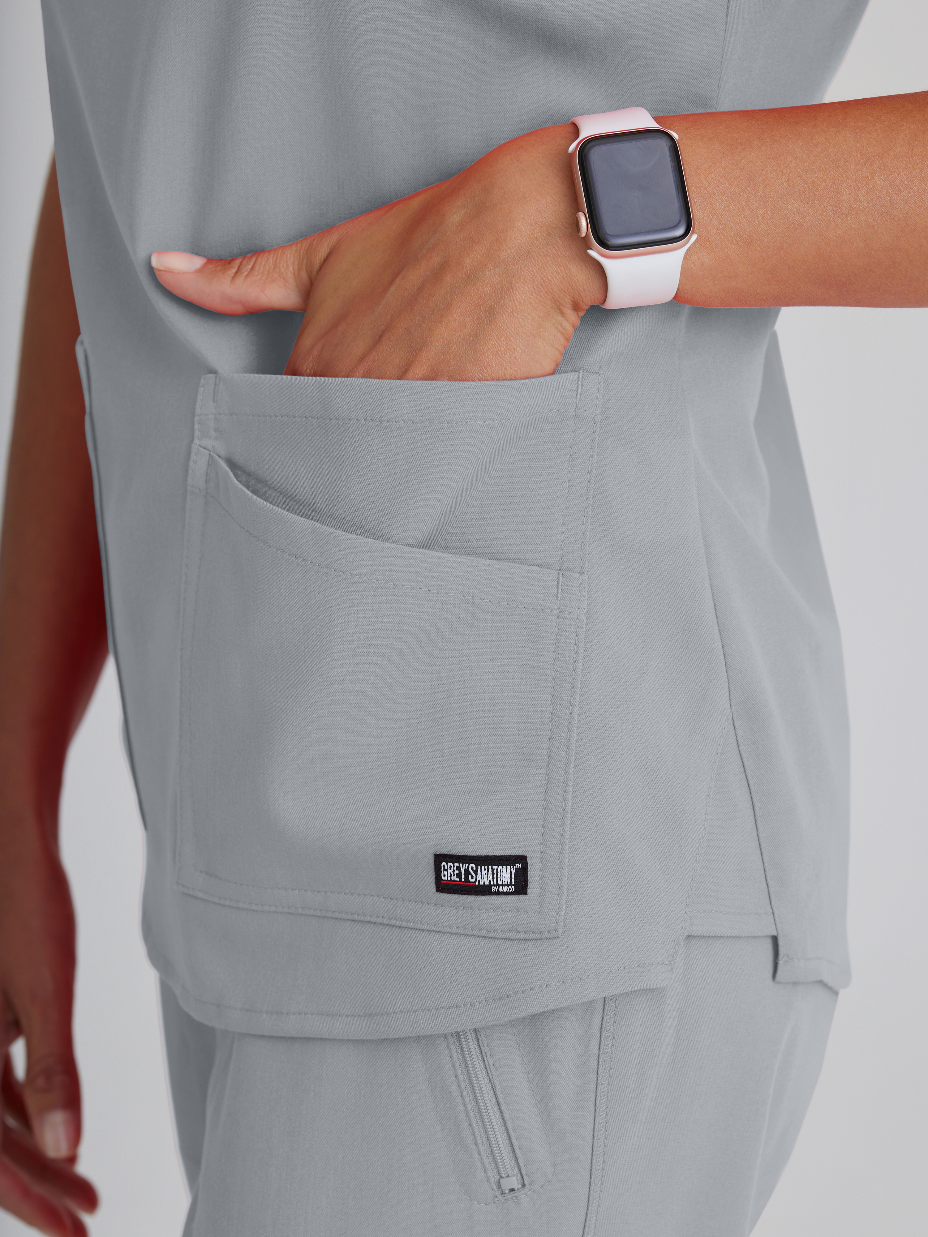 Emma 4-Pocket V-Neck Scrub Top Grey's Anatomy™ by BARCO® Spandex Stretch