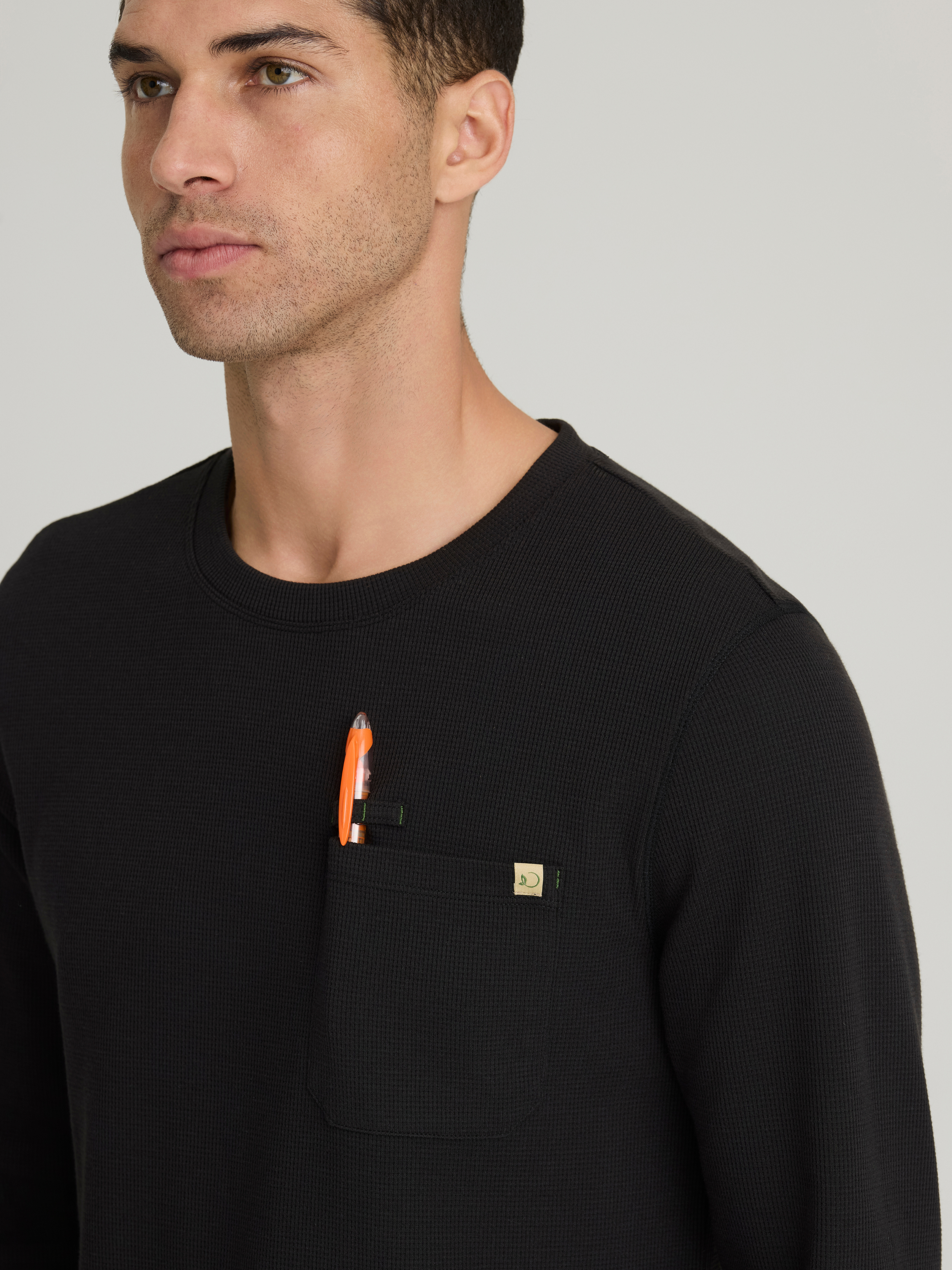 Nomad Men's Single Patch Pocket Long Sleeve Top Grey's Anatomy™ by BARCO® Evolve