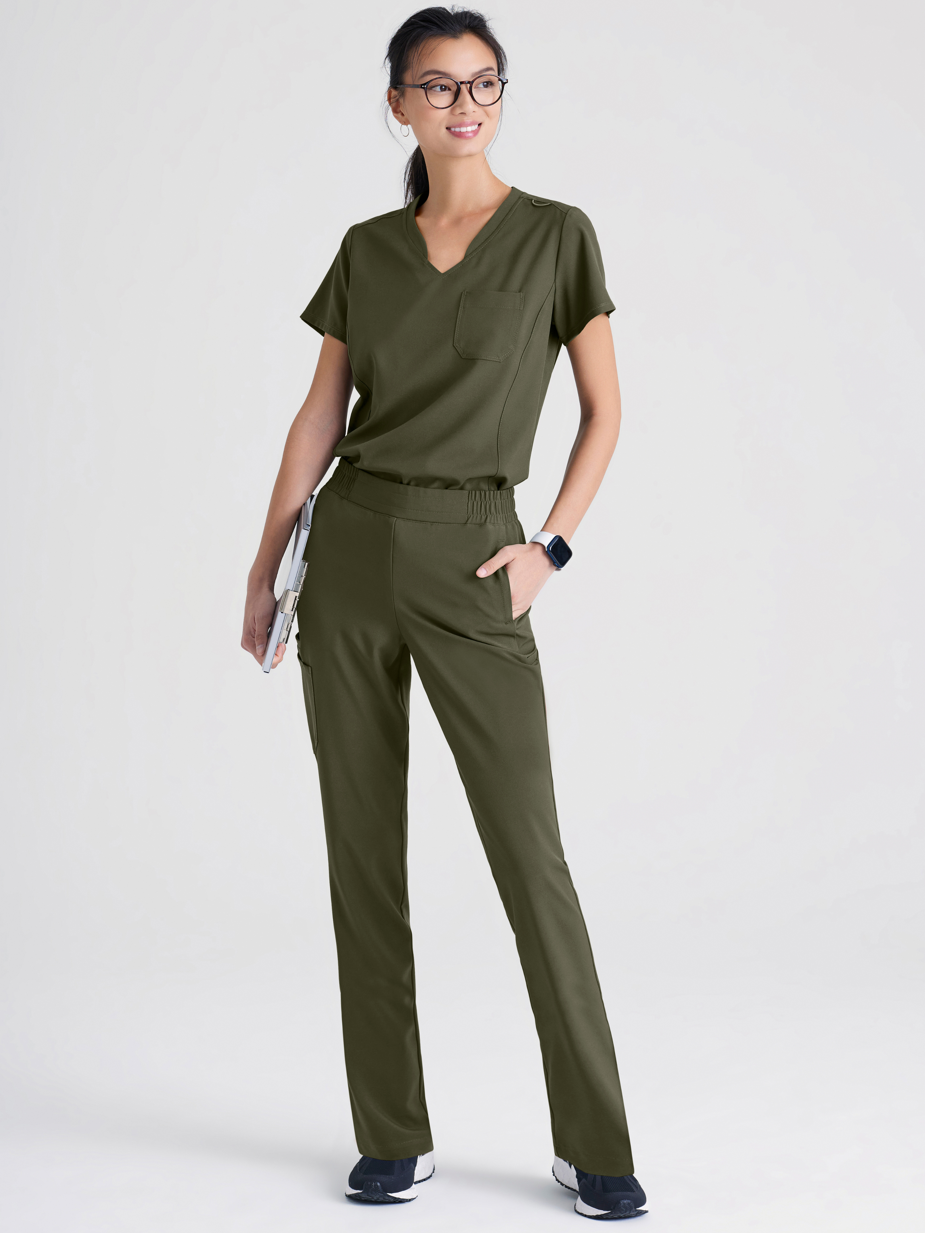 Sway 1-Pocket Banded V-Neck Ciclo® Scrub Top Grey's Anatomy™ by BARCO® Evolve