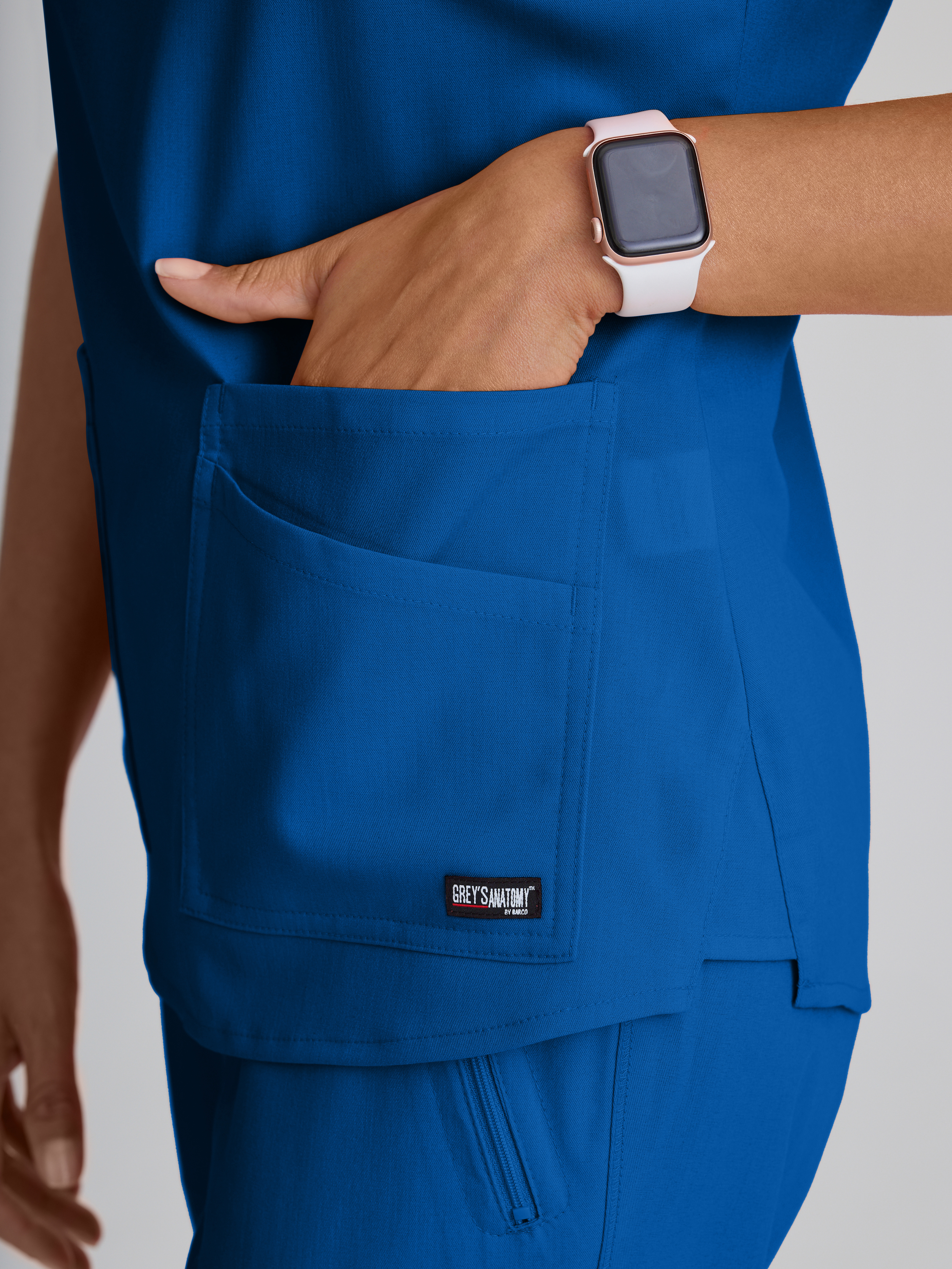 Emma 4-Pocket V-Neck Scrub Top Grey's Anatomy™ by BARCO® Spandex Stretch