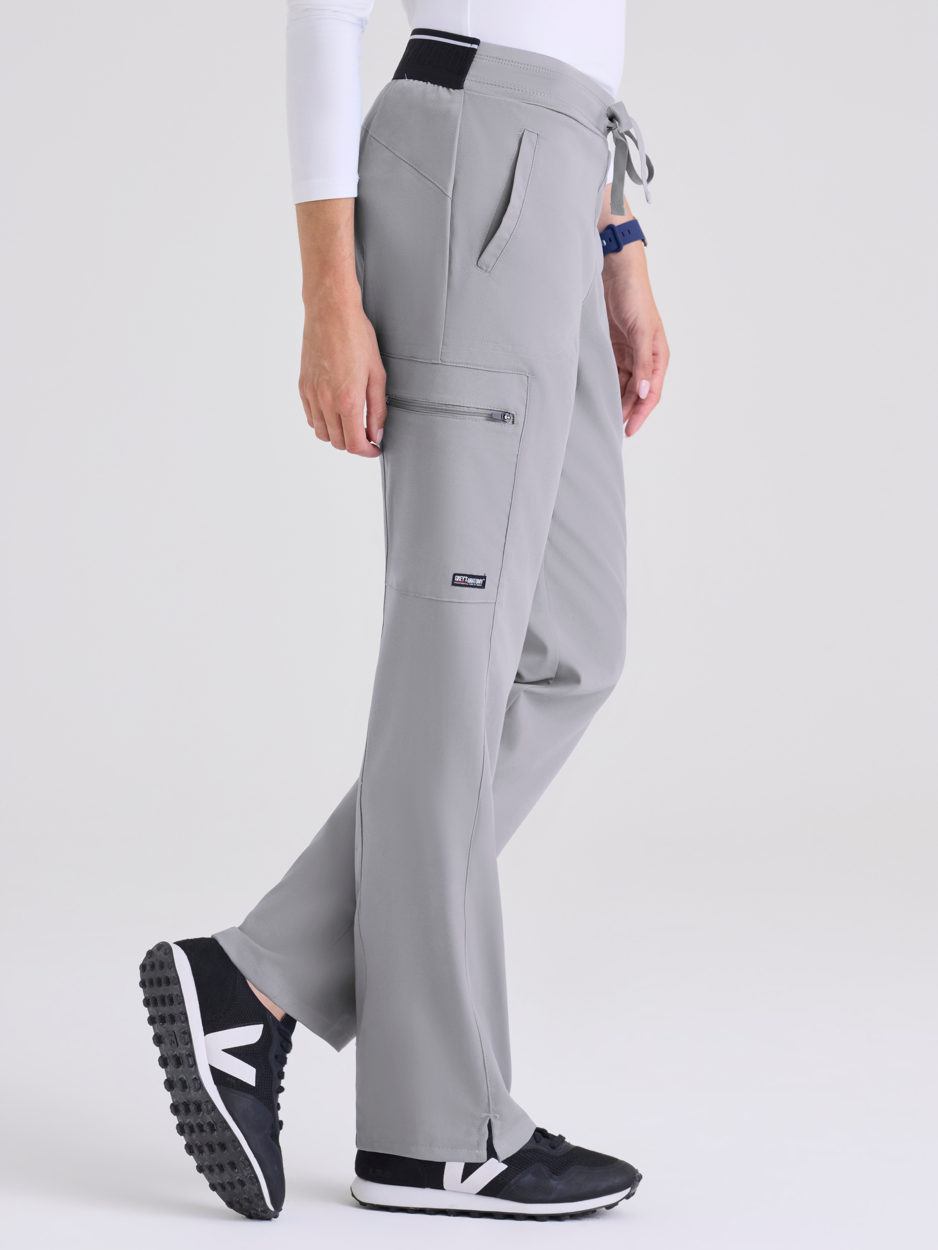 Kim 3-Pocket Mid-Rise Straight Leg Scrub Pant Grey's Anatomy™ by BARCO® Spandex Stretch