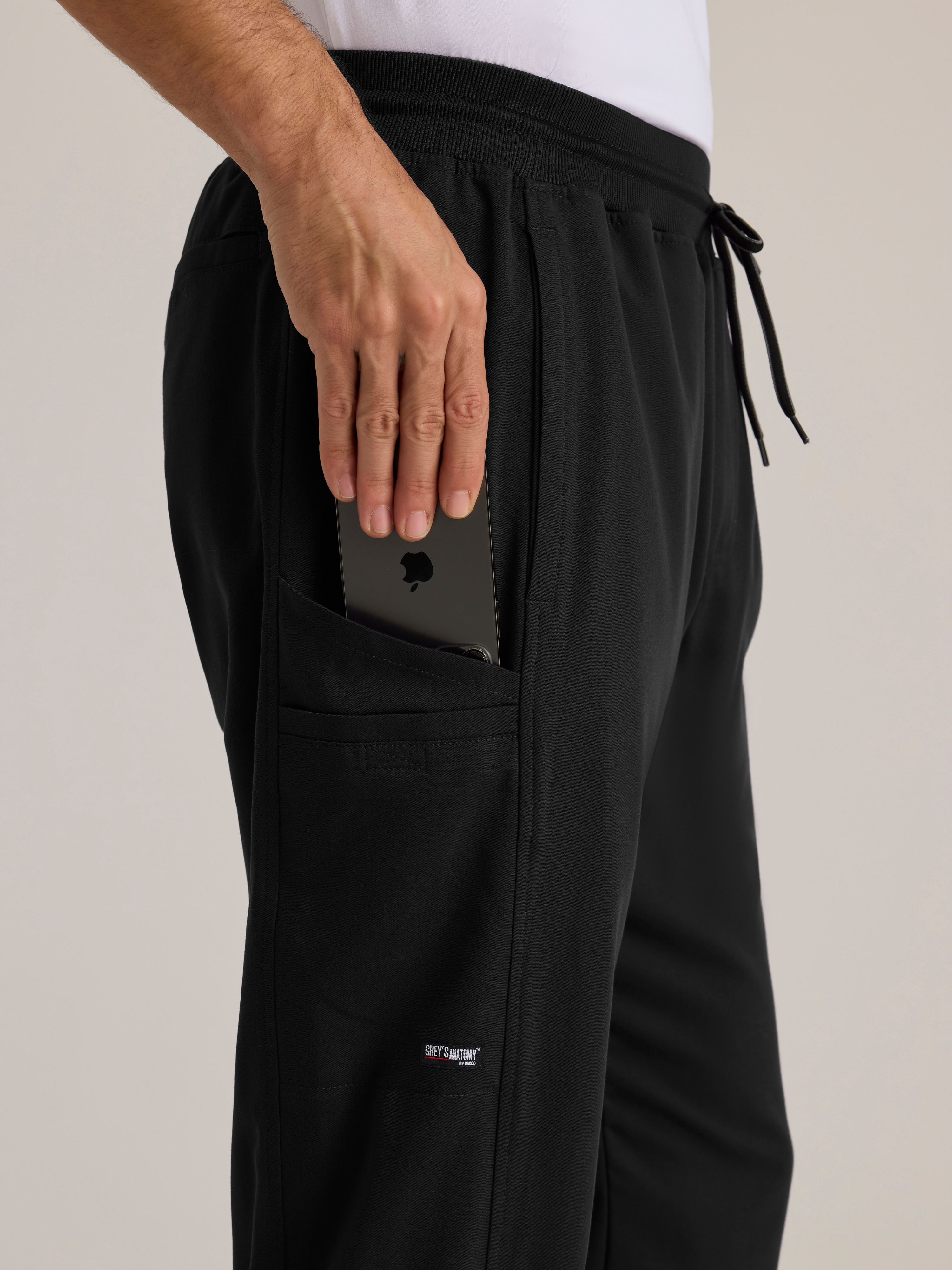 Hudson Straight Leg Drawcord Pant Grey's Anatomy™ by BARCO® Spandex Stretch