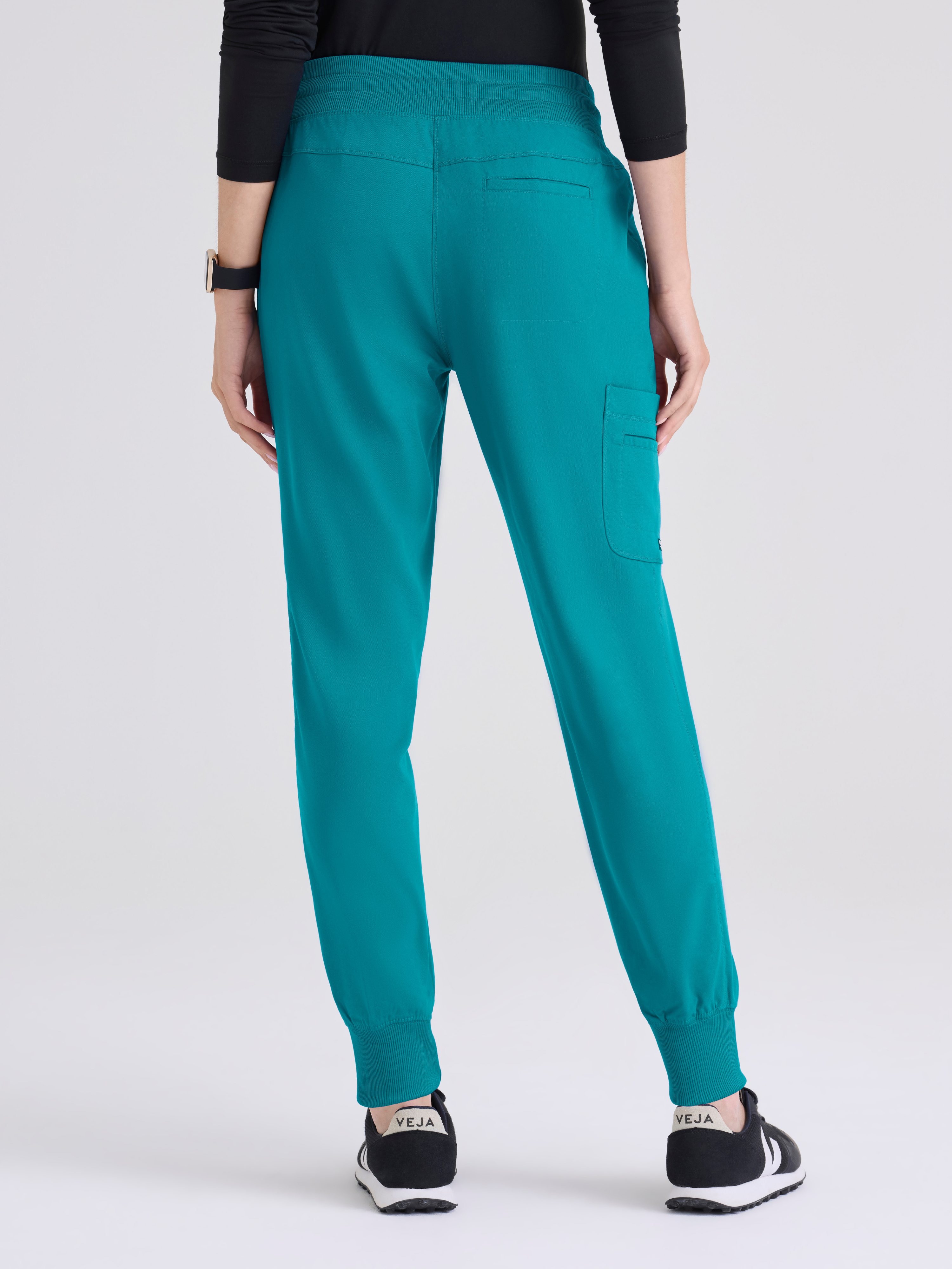 Eden 5-Pocket Mid-Rise Jogger Scrub Pant Grey's Anatomy™ by BARCO® Spandex Stretch