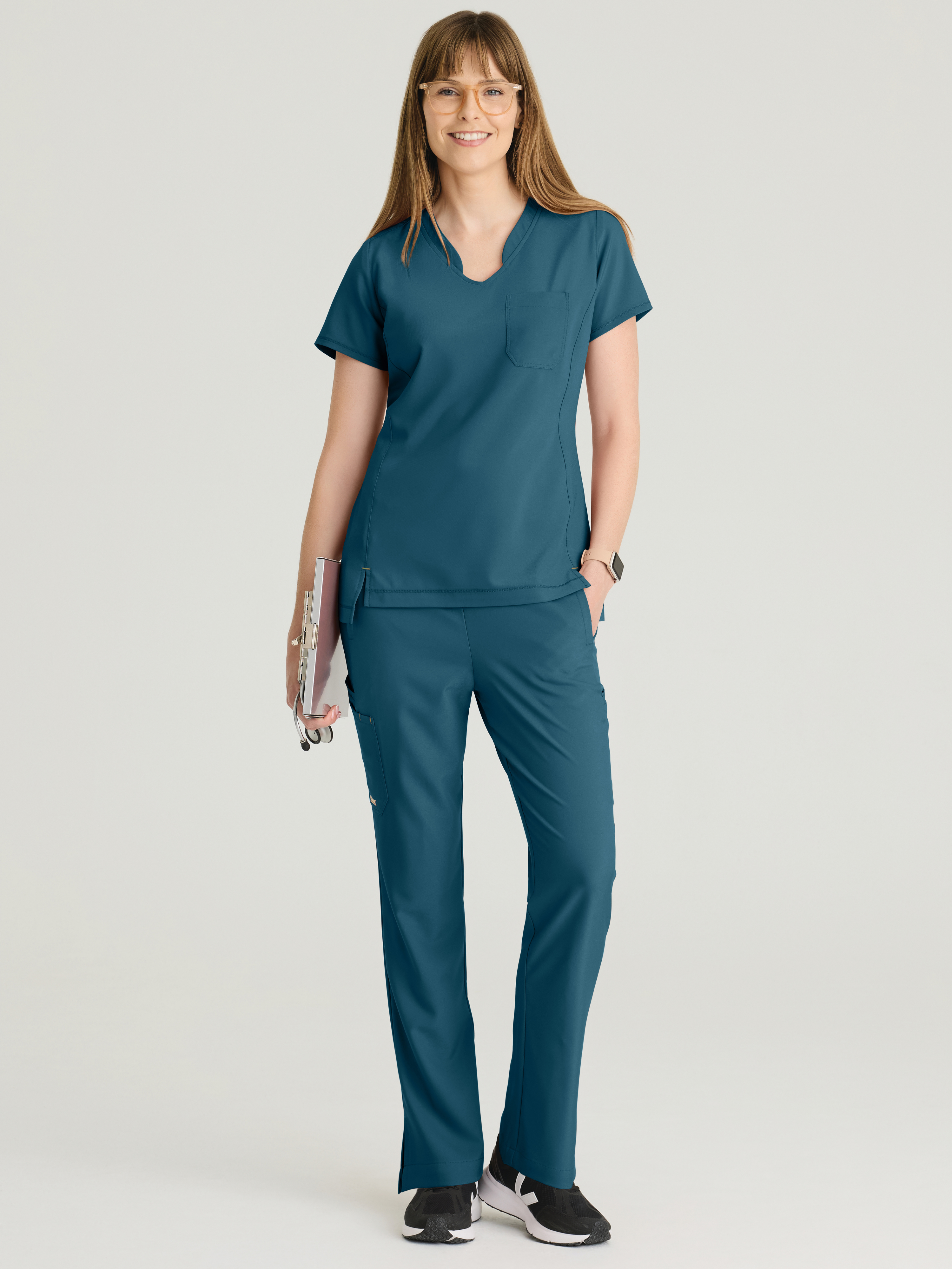 Sway 1-Pocket Banded V-Neck Ciclo® Scrub Top Grey's Anatomy™ by BARCO® Evolve