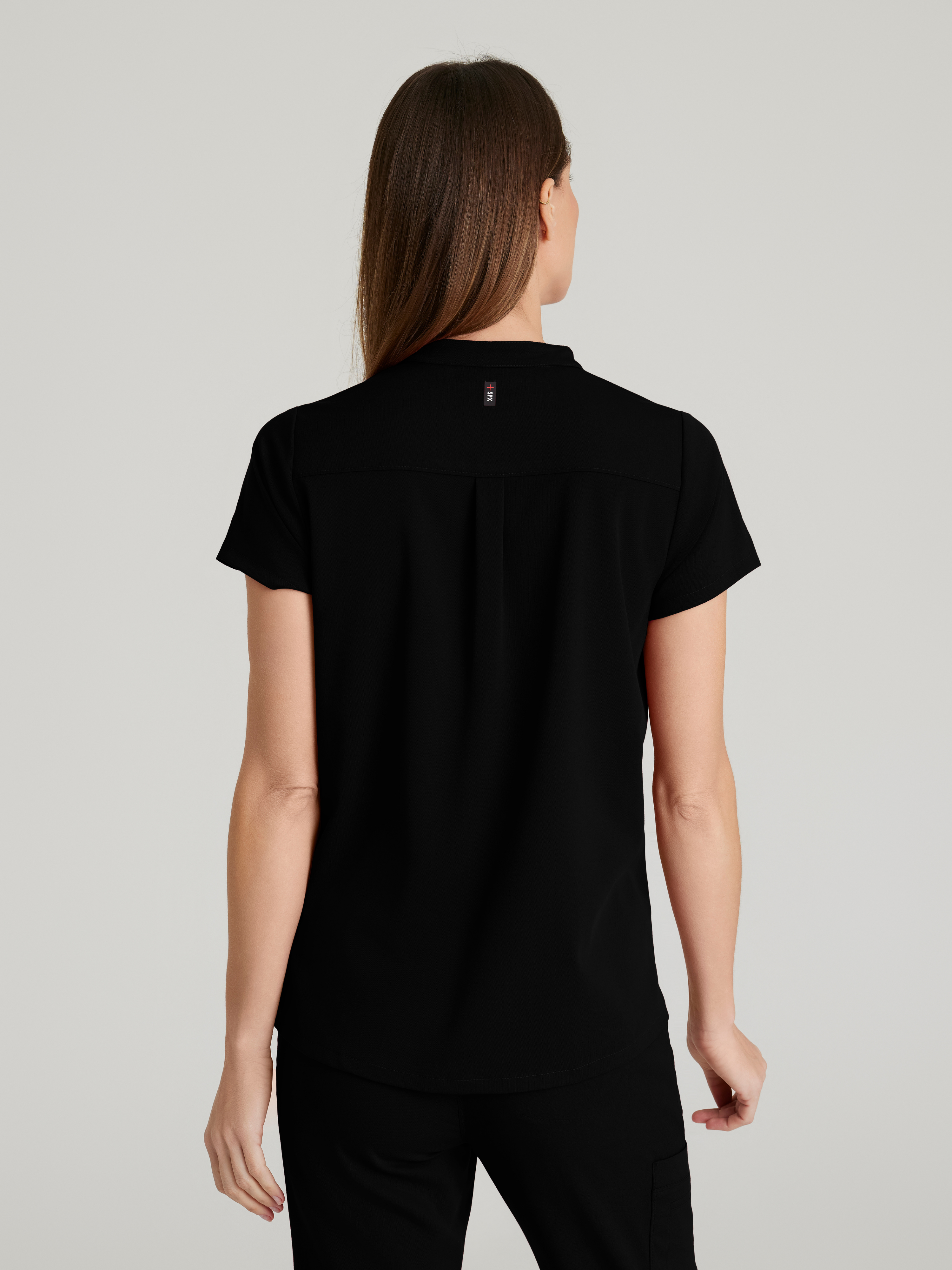 Avery 2-Pocket Banded Collar Top Grey's Anatomy™ by BARCO® Spandex Stretch