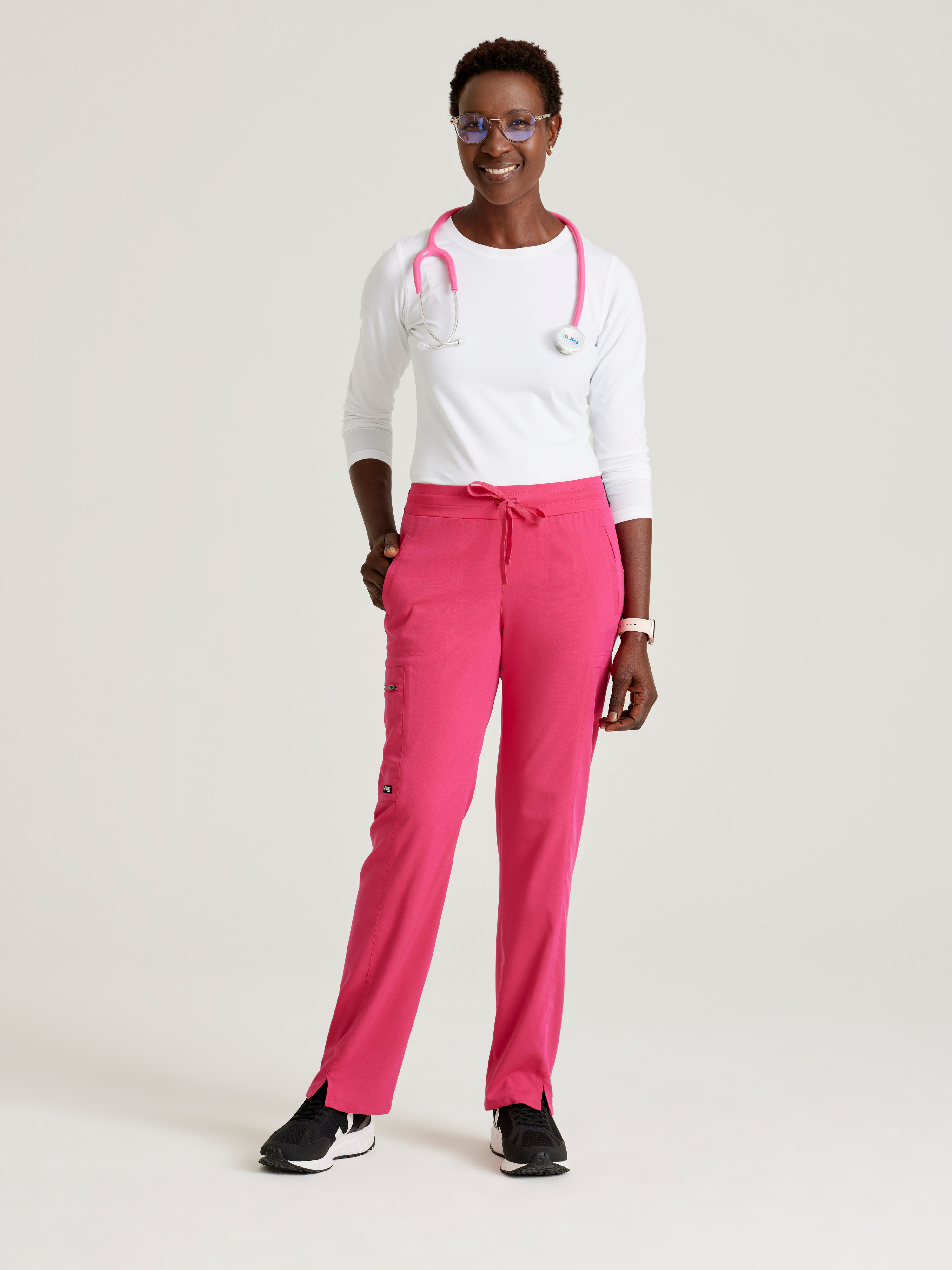 Kim 3-Pocket Mid-Rise Straight Leg Scrub Pant Grey's Anatomy™ by BARCO® Spandex Stretch
