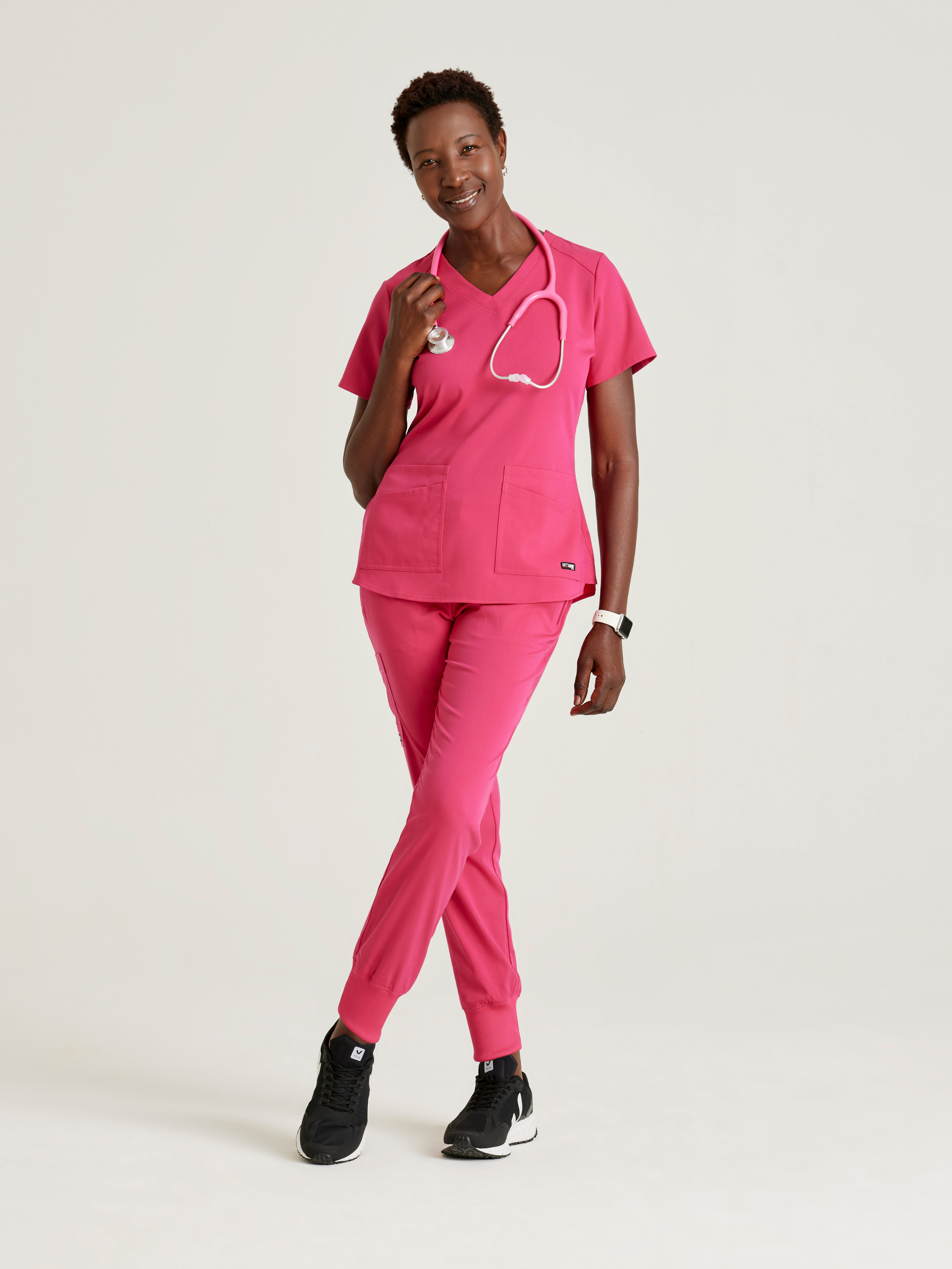 Eden 5-Pocket Mid-Rise Jogger Scrub Pant Grey's Anatomy™ by BARCO® Spandex Stretch