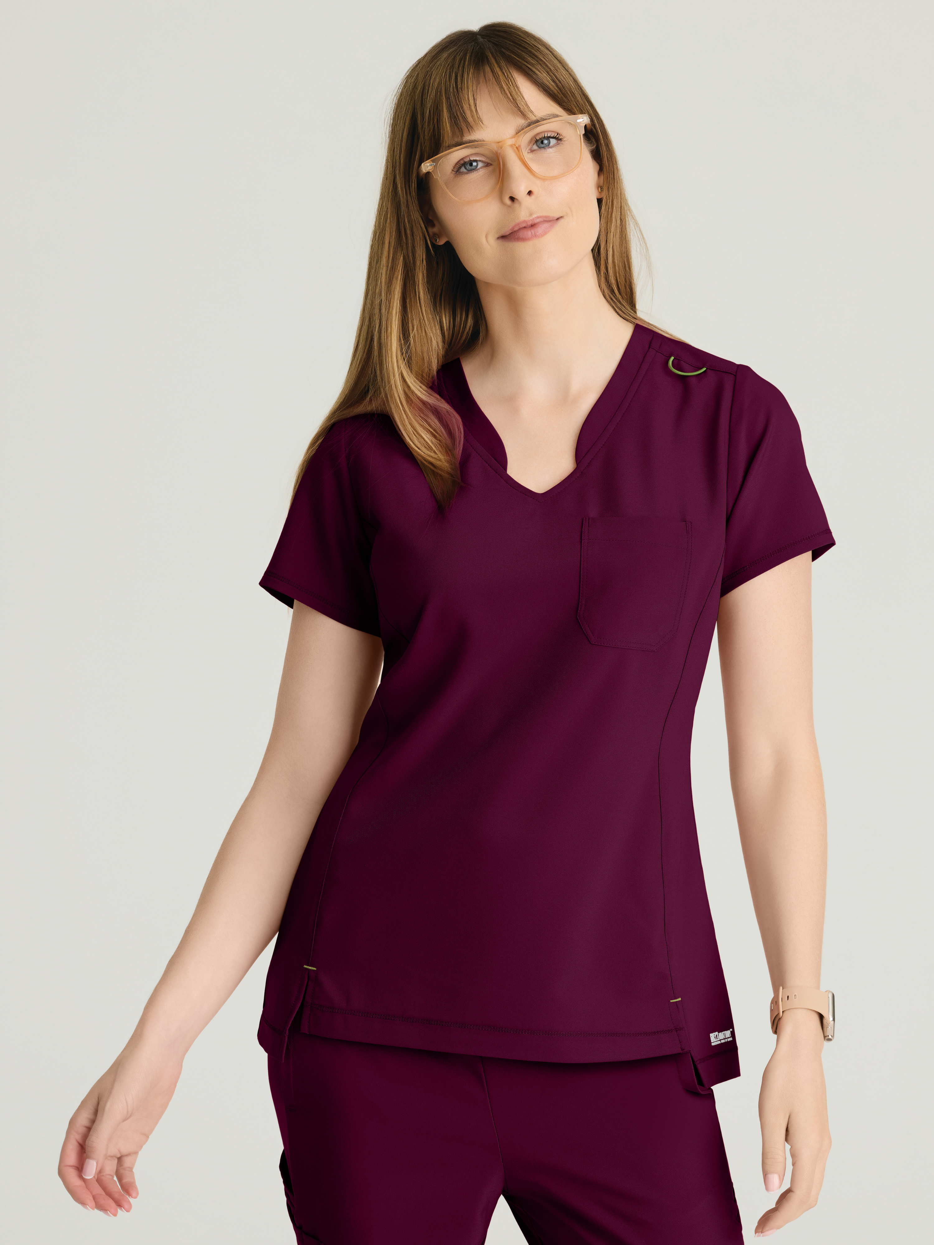 Sway 1-Pocket Banded V-Neck Ciclo® Scrub Top Grey's Anatomy™ by BARCO® Evolve