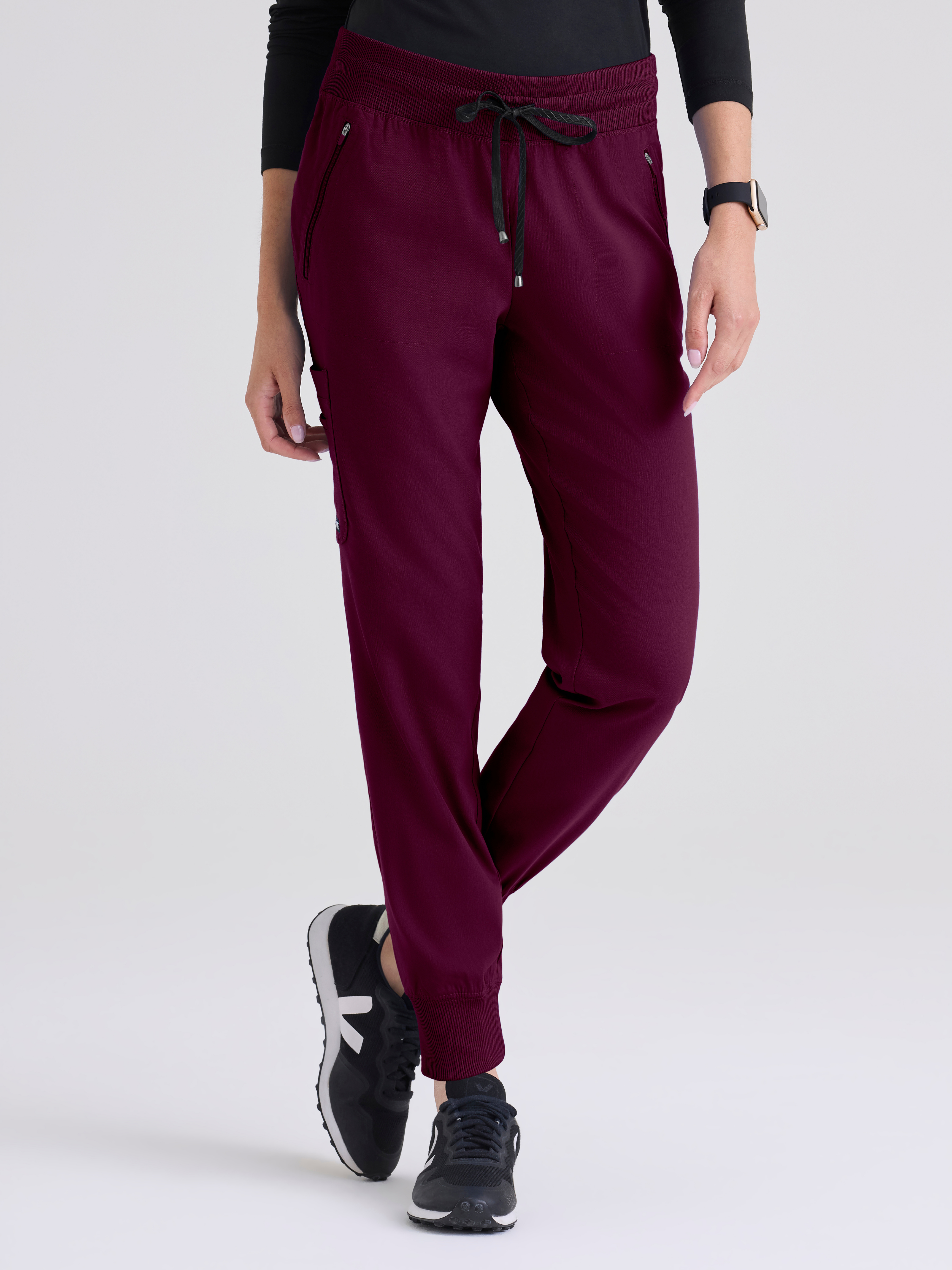 Eden 5-Pocket Mid-Rise Jogger Scrub Pant Grey's Anatomy™ by BARCO® Spandex Stretch