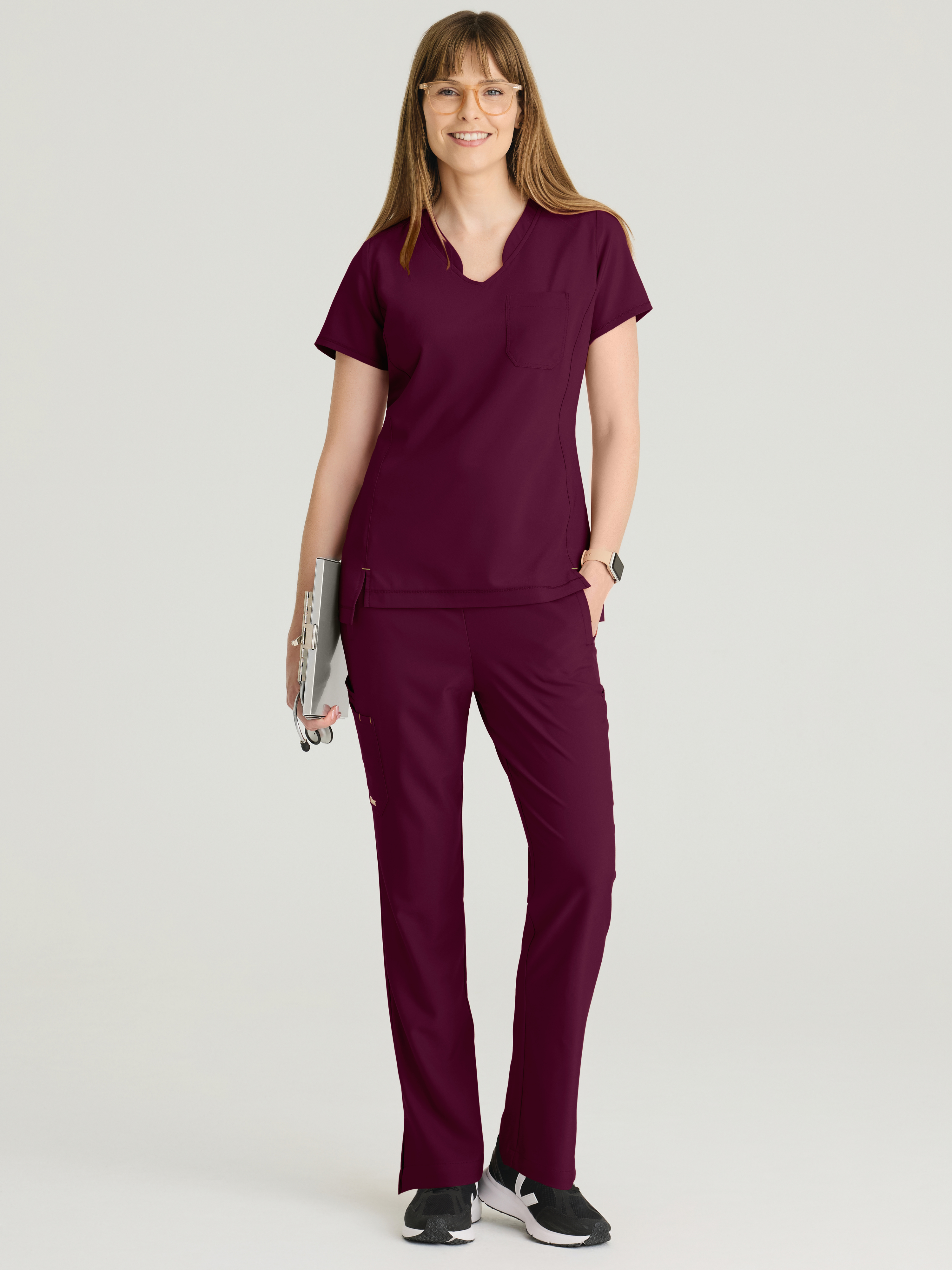 Sway 1-Pocket Banded V-Neck Ciclo® Scrub Top Grey's Anatomy™ by BARCO® Evolve