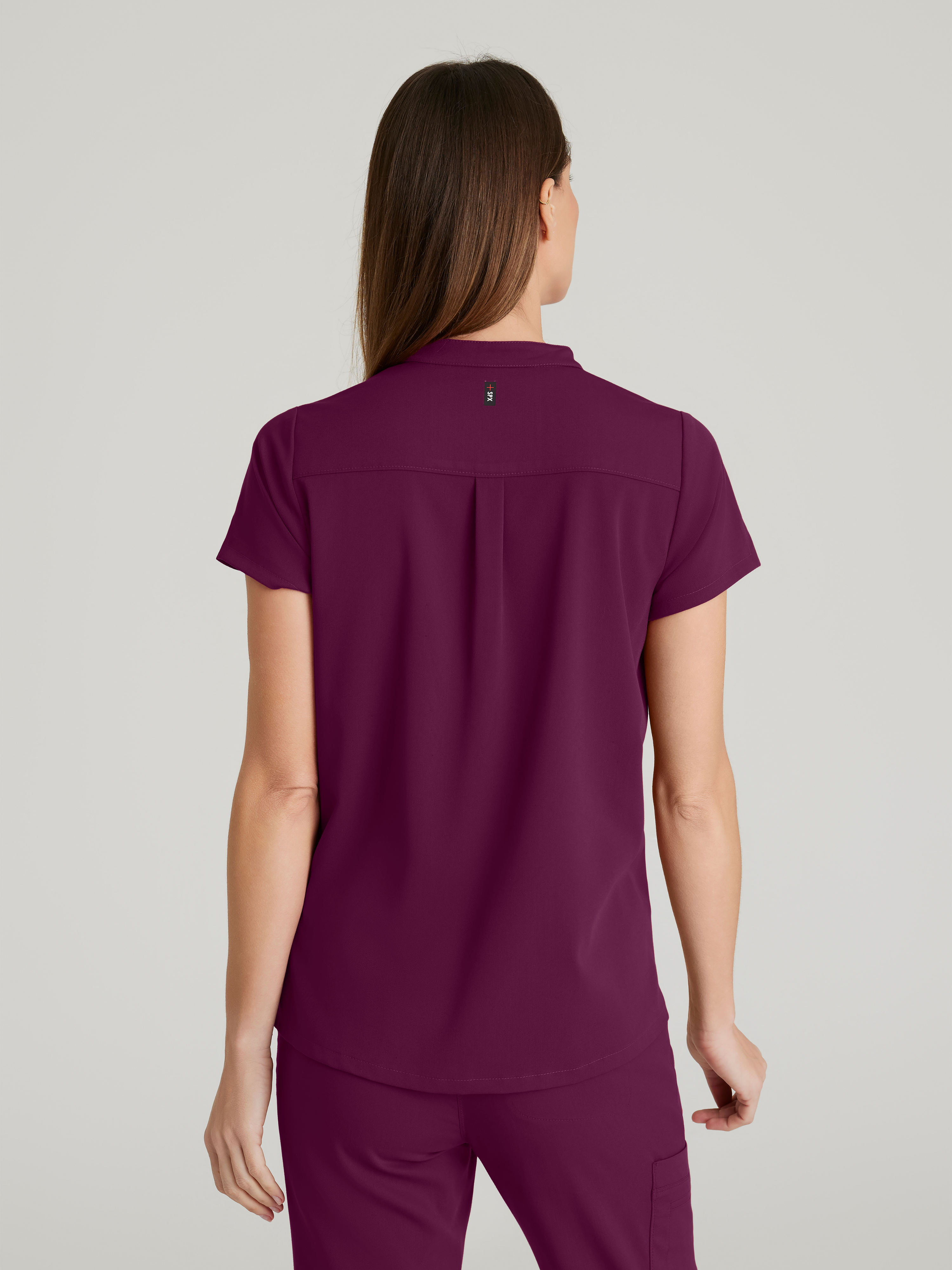 Avery 2-Pocket Banded Collar Top Grey's Anatomy™ by BARCO® Spandex Stretch