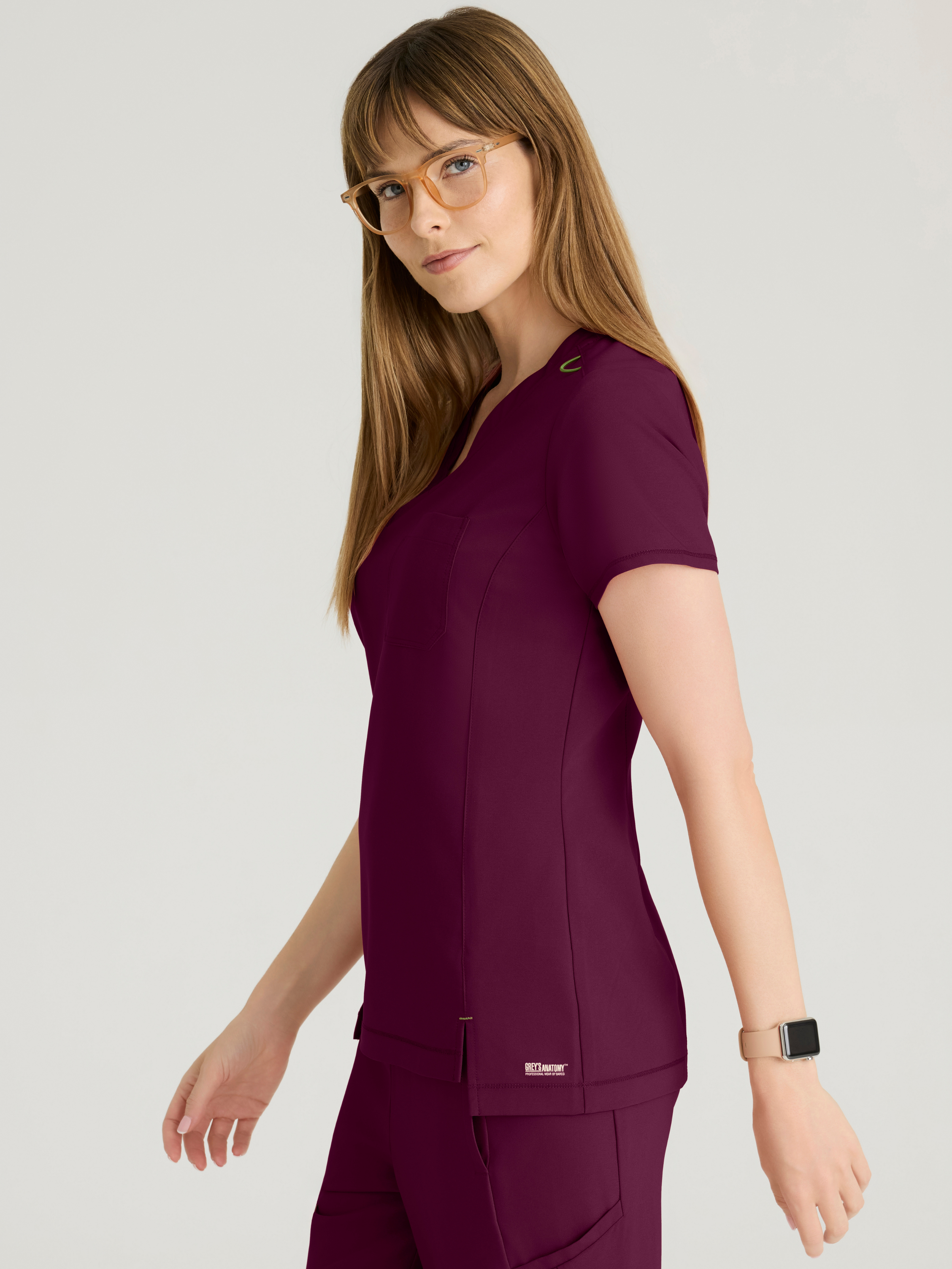 Sway 1-Pocket Banded V-Neck Ciclo® Scrub Top Grey's Anatomy™ by BARCO® Evolve