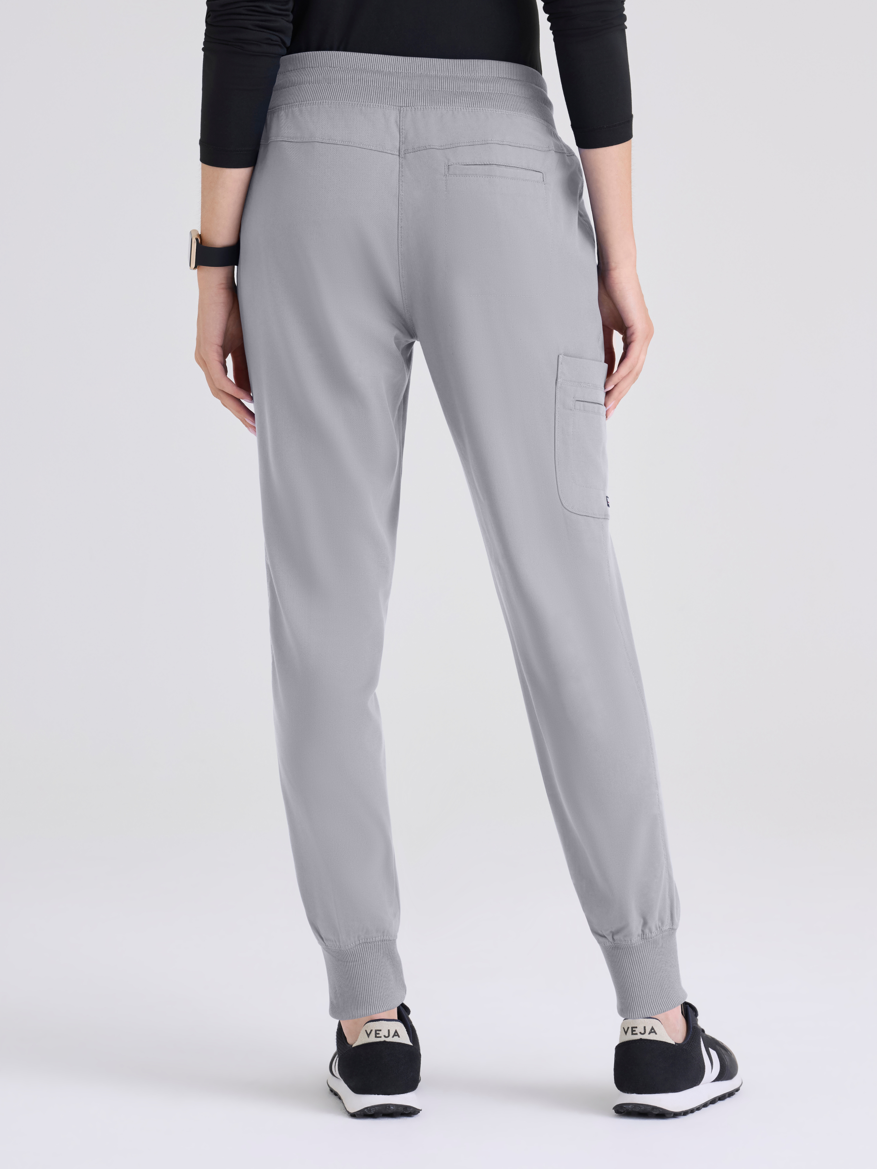 Eden 5-Pocket Mid-Rise Jogger Scrub Pant Grey's Anatomy™ by BARCO® Spandex Stretch