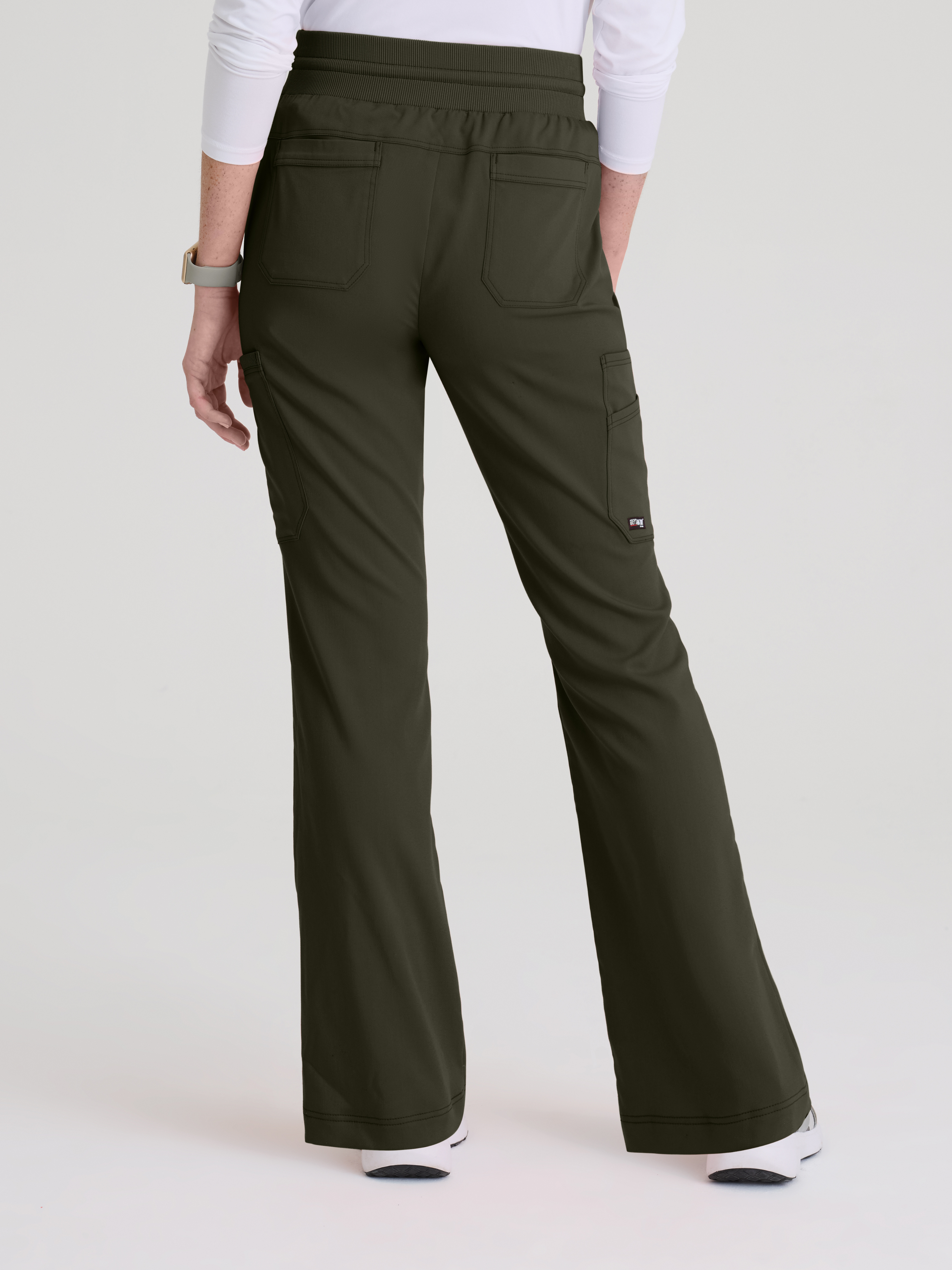 Kristi 7-Pocket Knit Waistband Fit & Flare Pant Grey's Anatomy™ by BARCO® Spandex Stretch