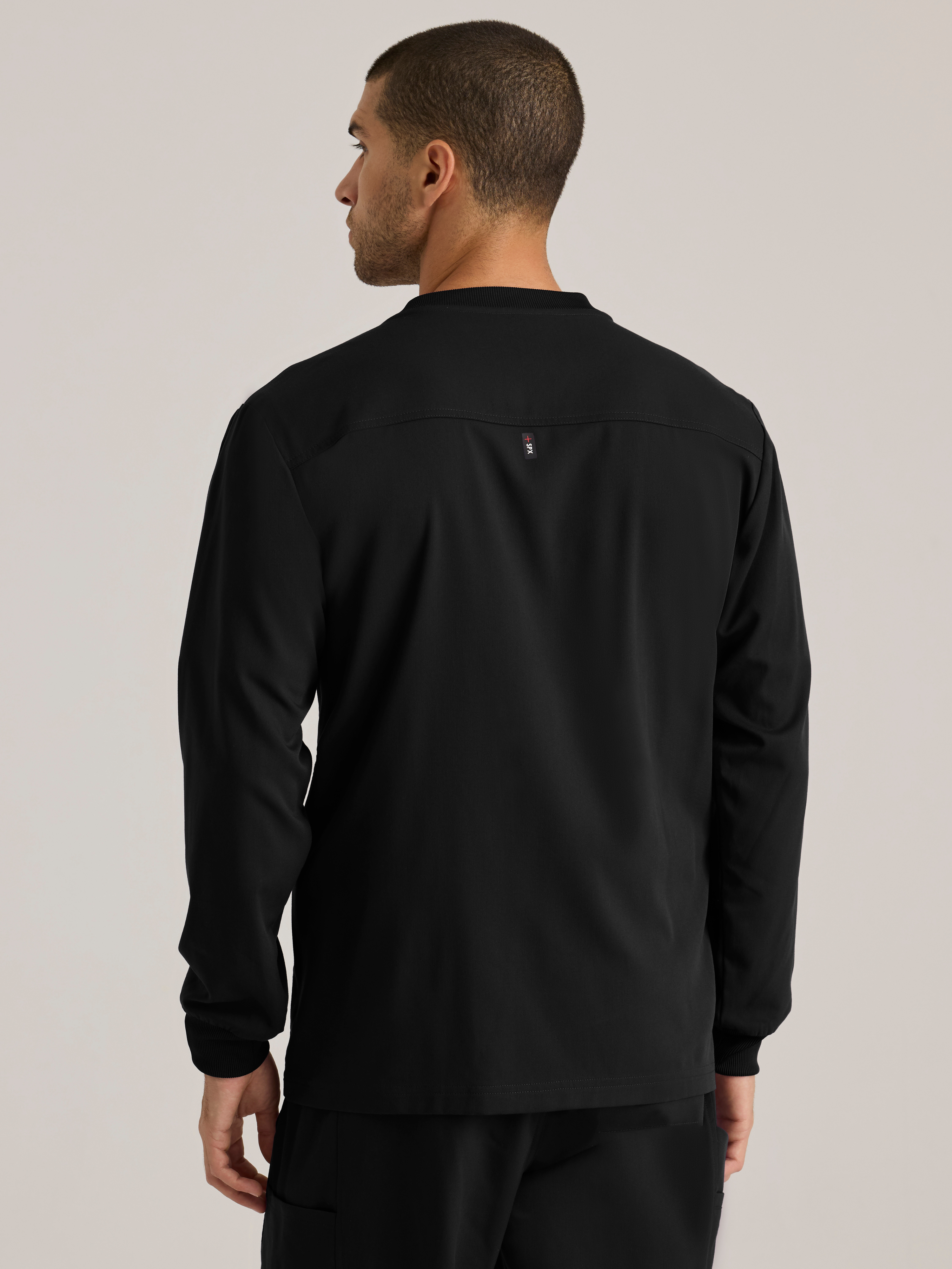 React 5-Pocket Crewneck Warmup Scrub Jacket Grey's Anatomy™ by BARCO® Spandex Stretch