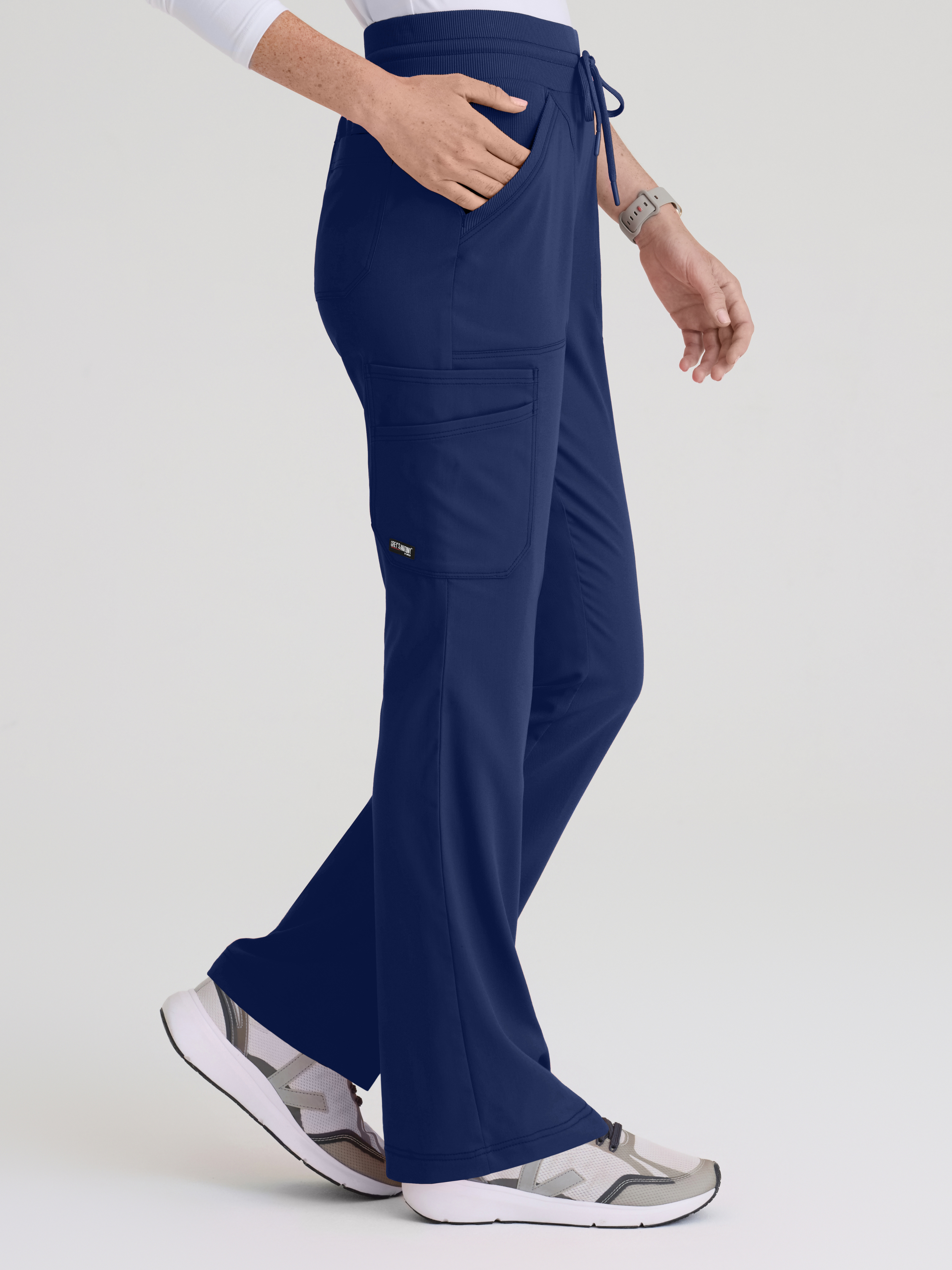 Kristi 7-Pocket Knit Waistband Fit & Flare Pant Grey's Anatomy™ by BARCO® Spandex Stretch