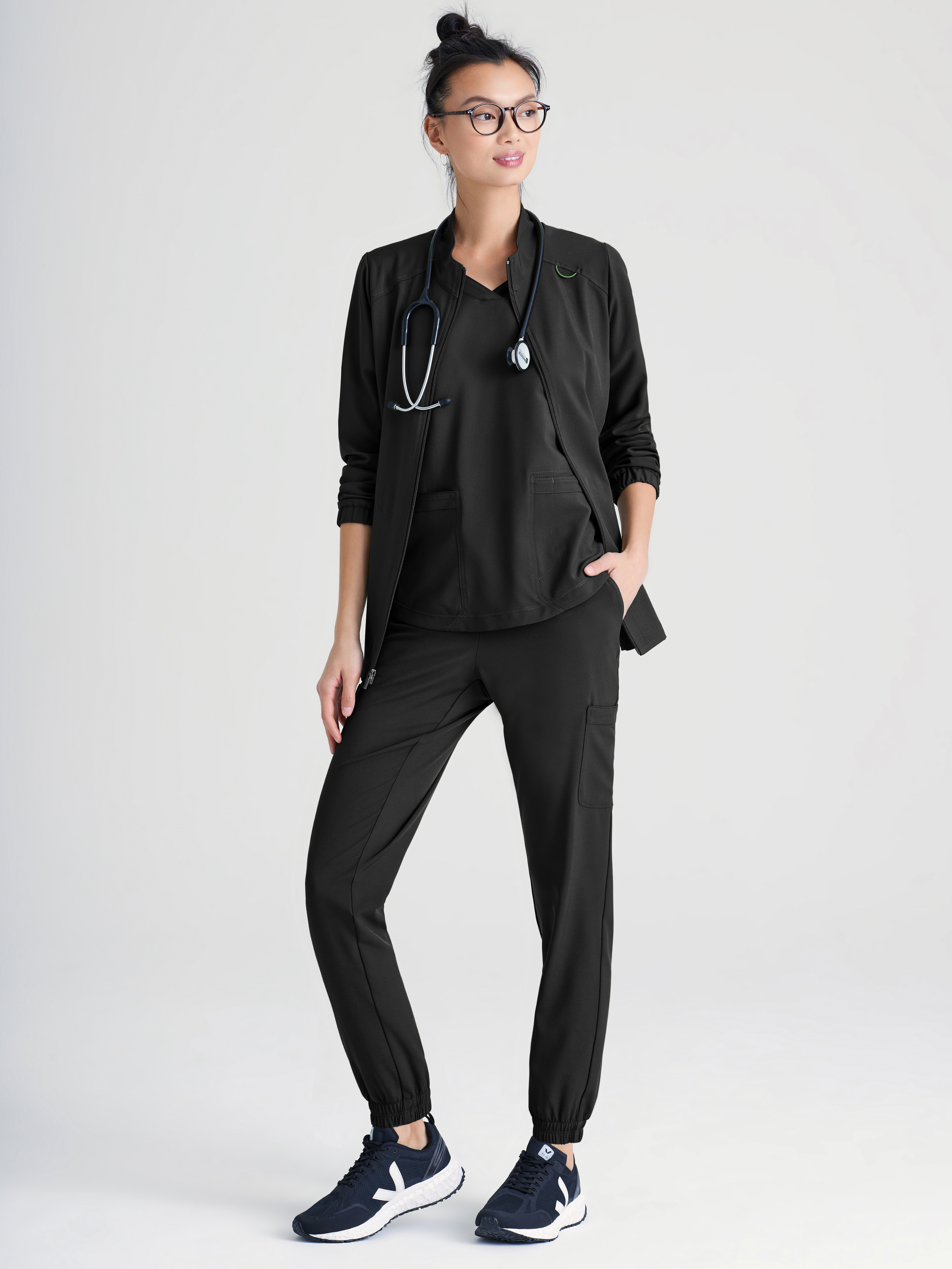 Virtue 3-Pocket Stand-Up Collar Ciclo® Scrub Jacket Grey's Anatomy™ by BARCO® Evolve