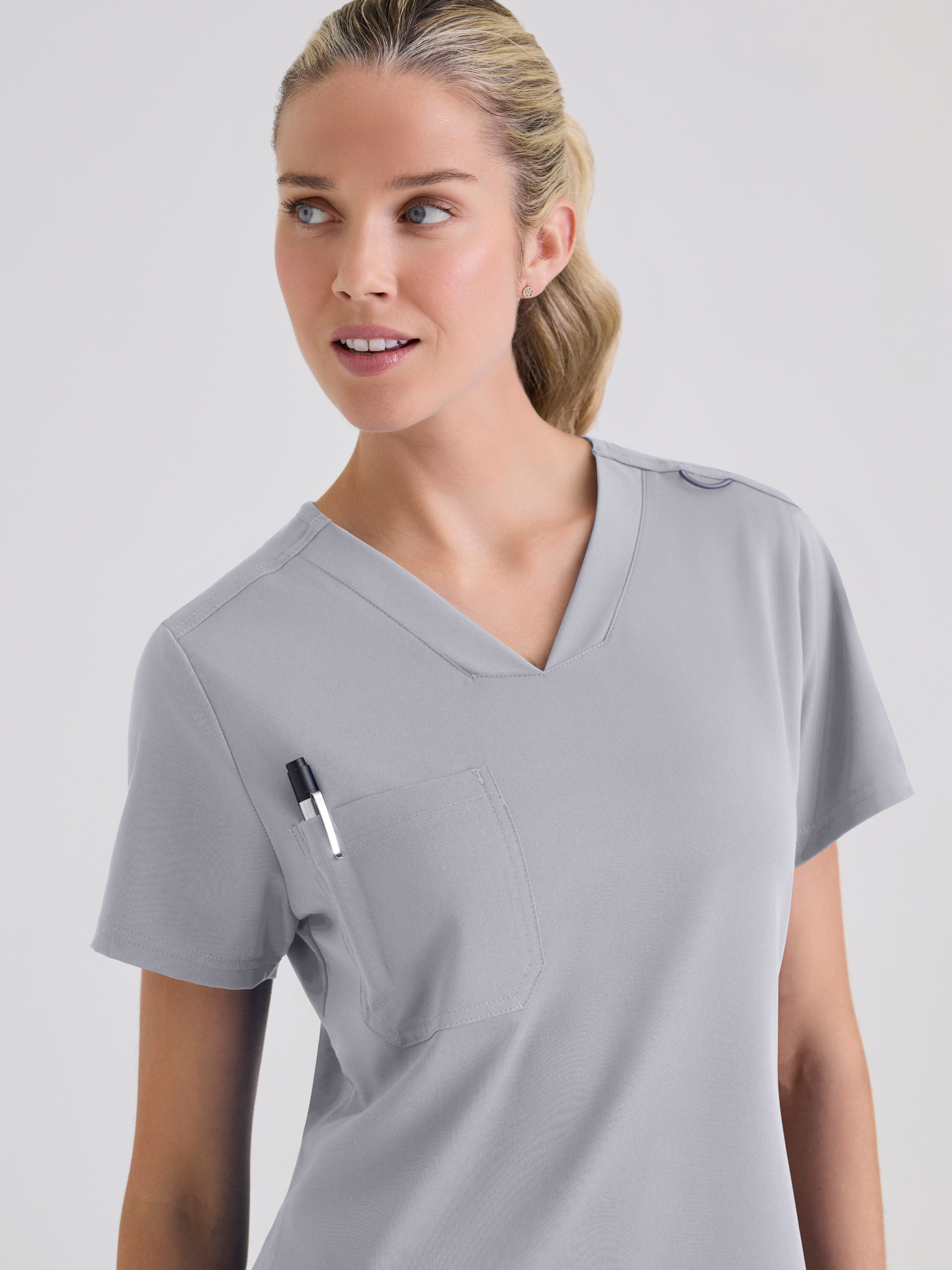 Bree 1-Pocket Tuck-In Scrub Top Grey's Anatomy™ by BARCO® Spandex Stretch