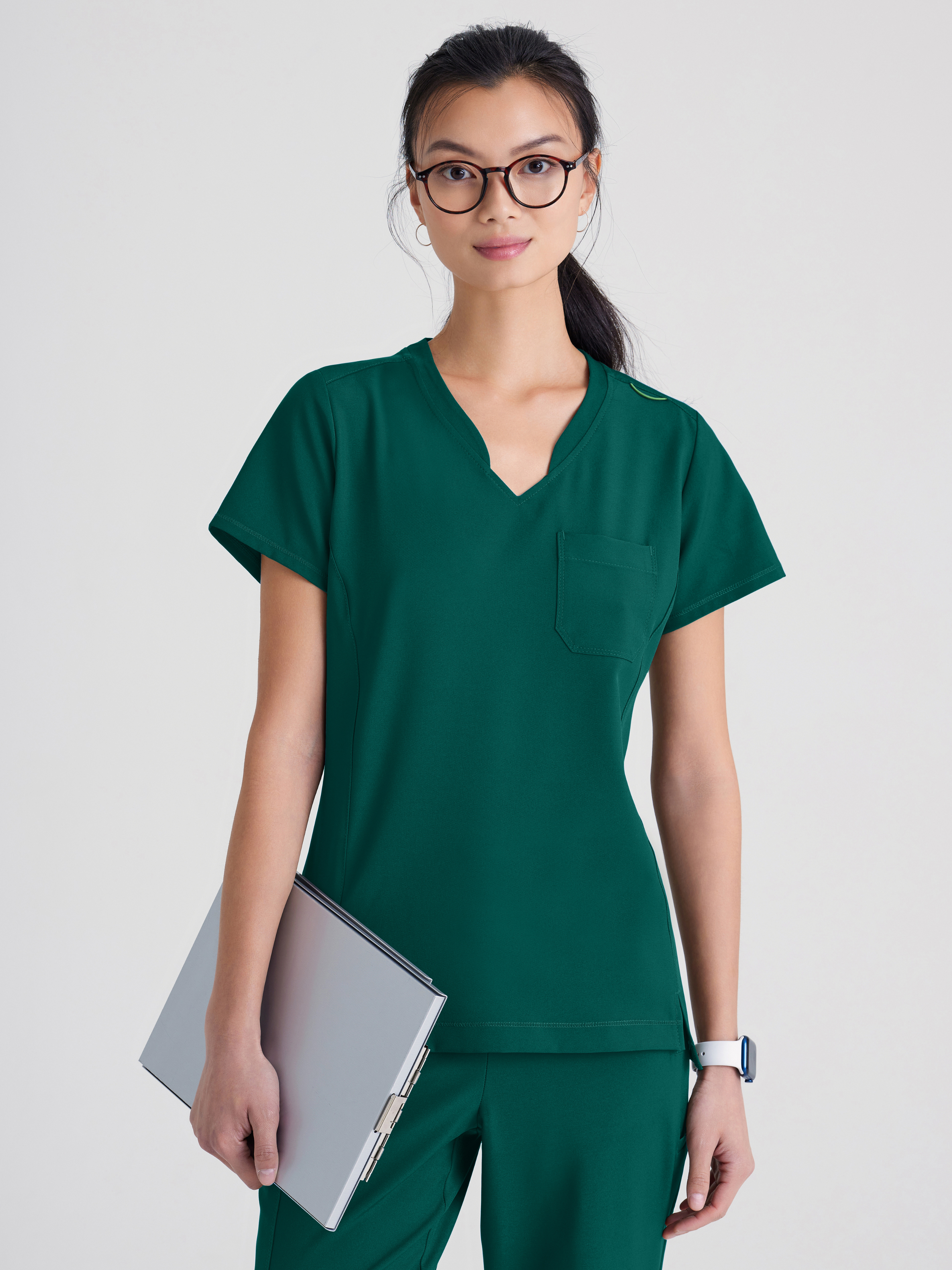 Sway 1-Pocket Banded V-Neck Ciclo® Scrub Top Grey's Anatomy™ by BARCO® Evolve