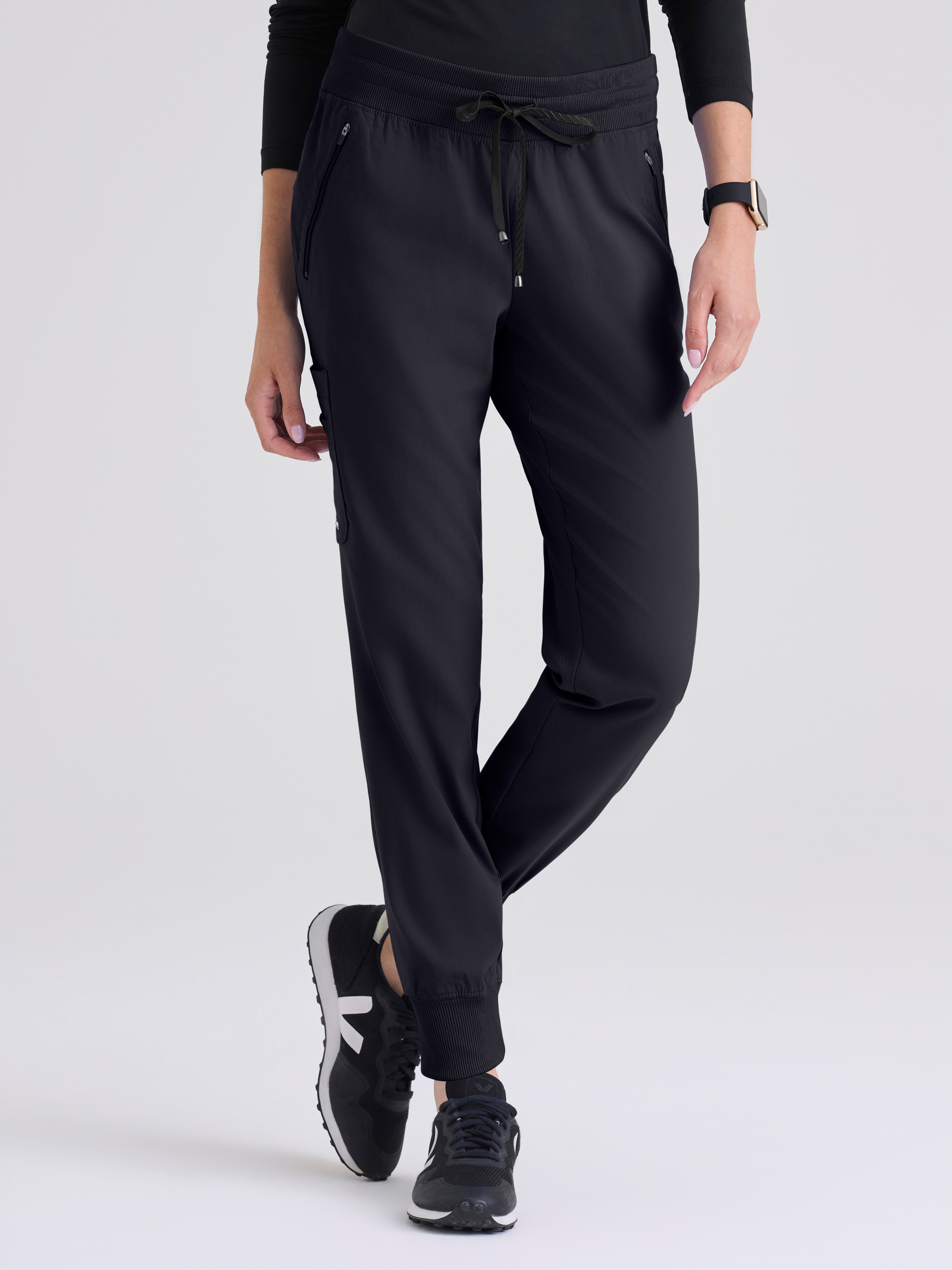 Eden 5-Pocket Mid-Rise Jogger Scrub Pant Grey's Anatomy™ by BARCO® Spandex Stretch
