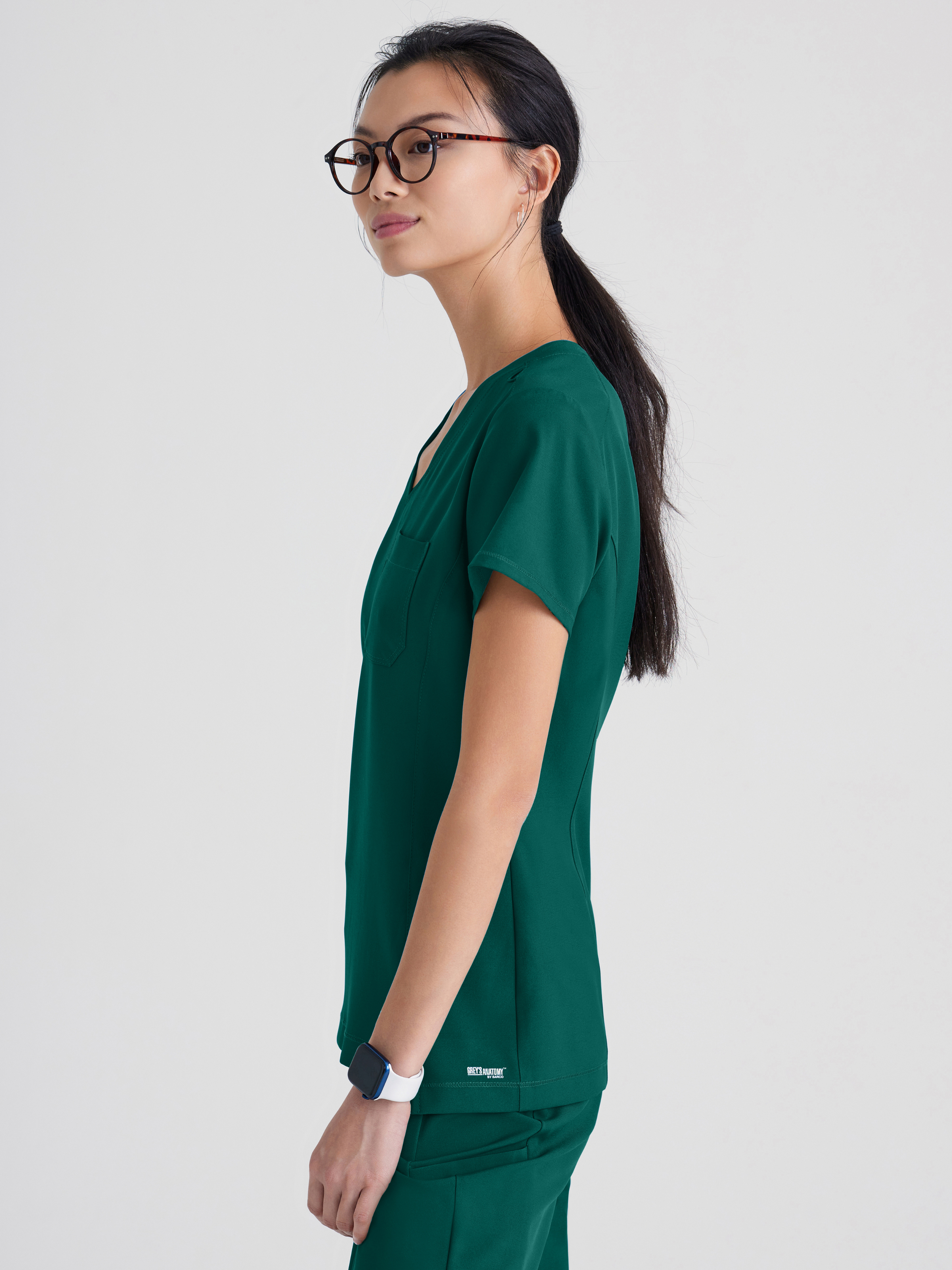 Sway 1-Pocket Banded V-Neck Ciclo® Scrub Top Grey's Anatomy™ by BARCO® Evolve
