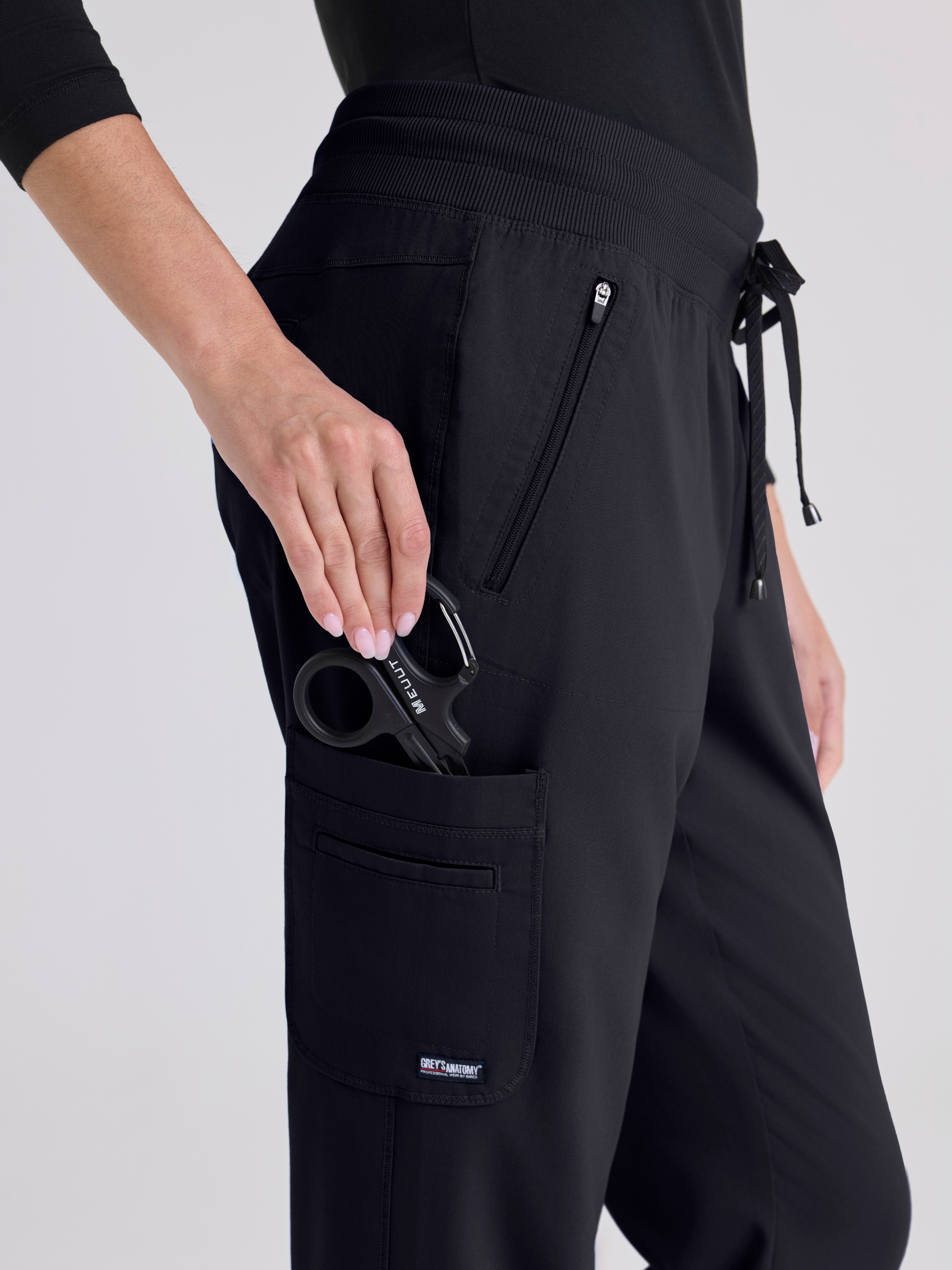 Eden 5-Pocket Mid-Rise Jogger Scrub Pant Grey's Anatomy™ by BARCO® Spandex Stretch