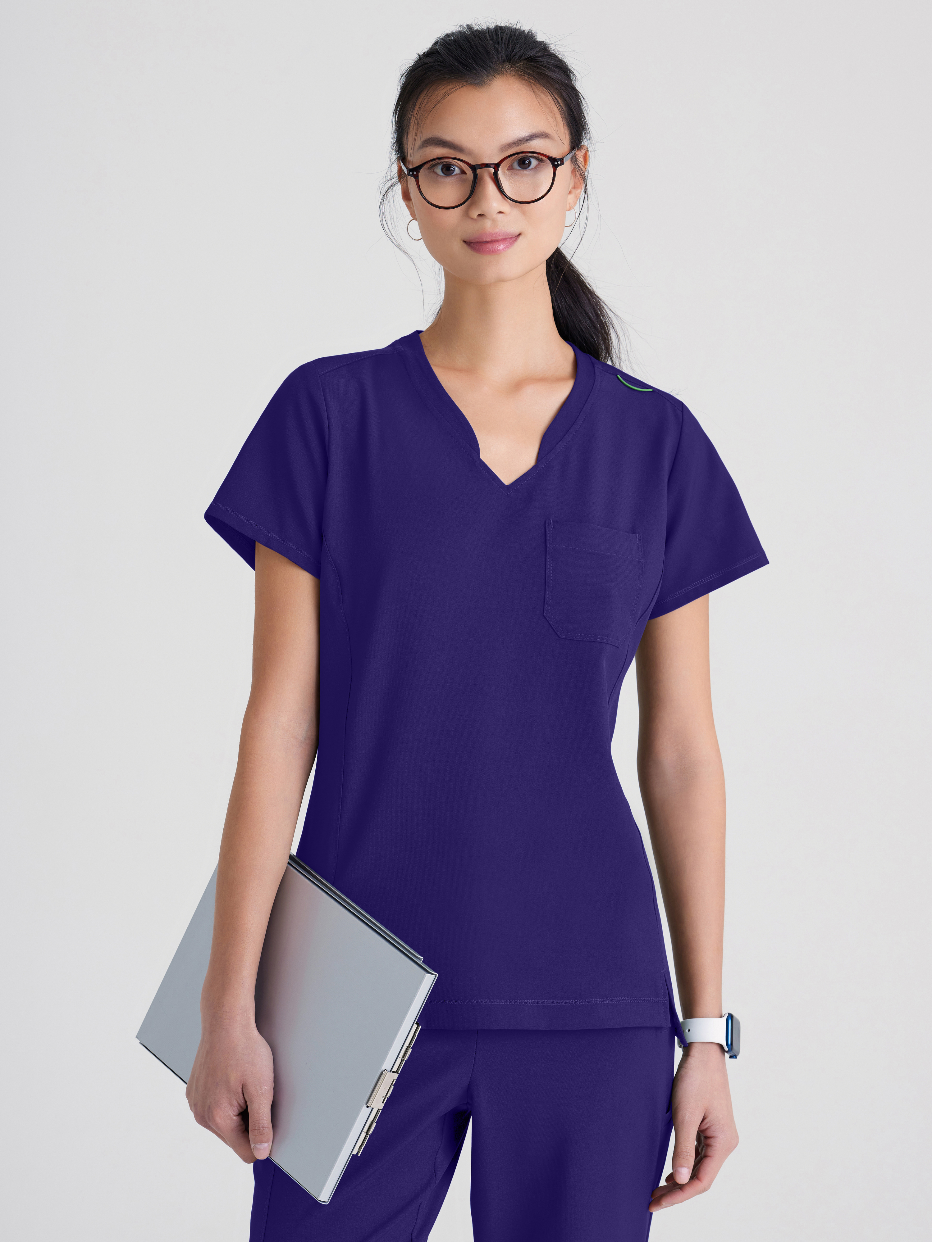 Sway 1-Pocket Banded V-Neck Ciclo® Scrub Top Grey's Anatomy™ by BARCO® Evolve