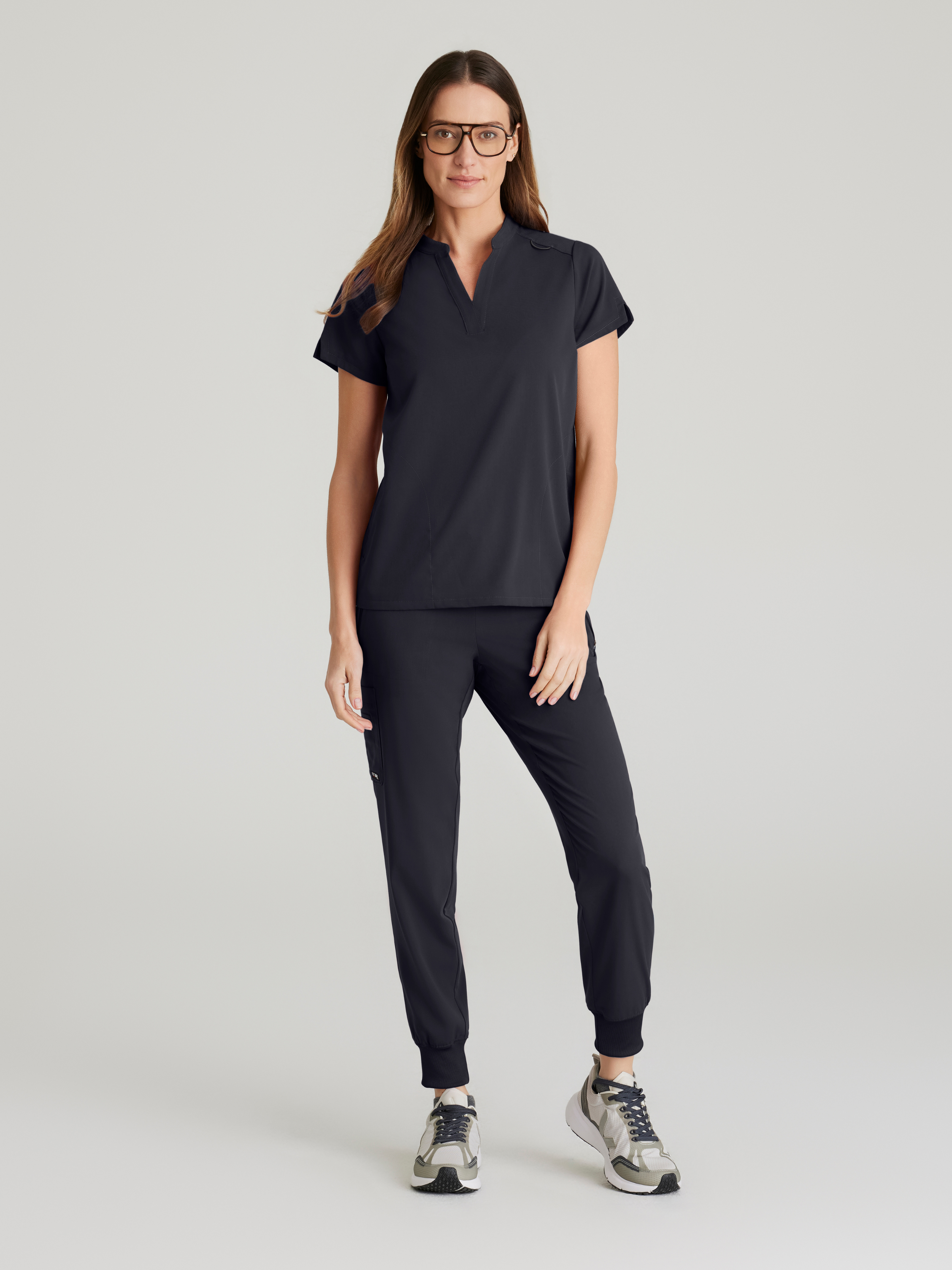 Eden 5-Pocket Mid-Rise Jogger Scrub Pant Grey's Anatomy™ by BARCO® Spandex Stretch