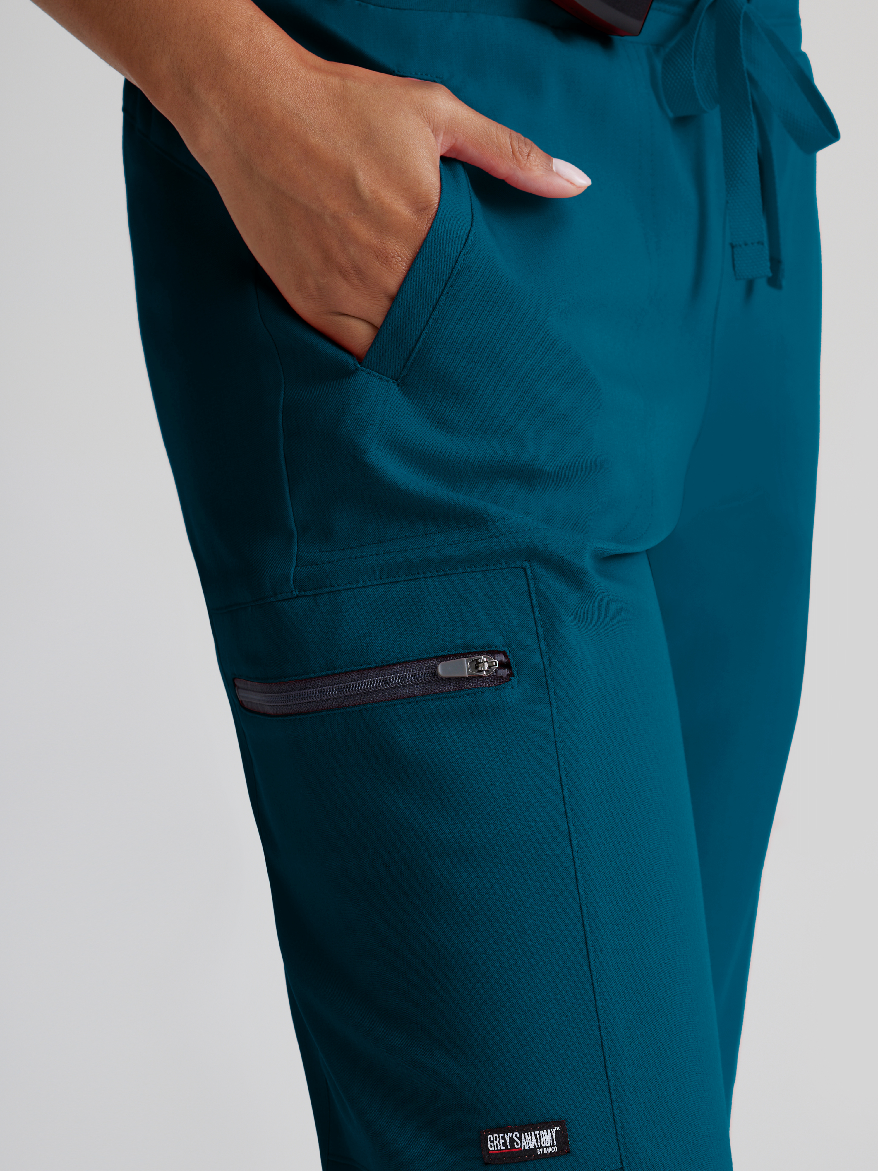 Kim 3-Pocket Mid-Rise Straight Leg Scrub Pant Grey's Anatomy™ by BARCO® Spandex Stretch