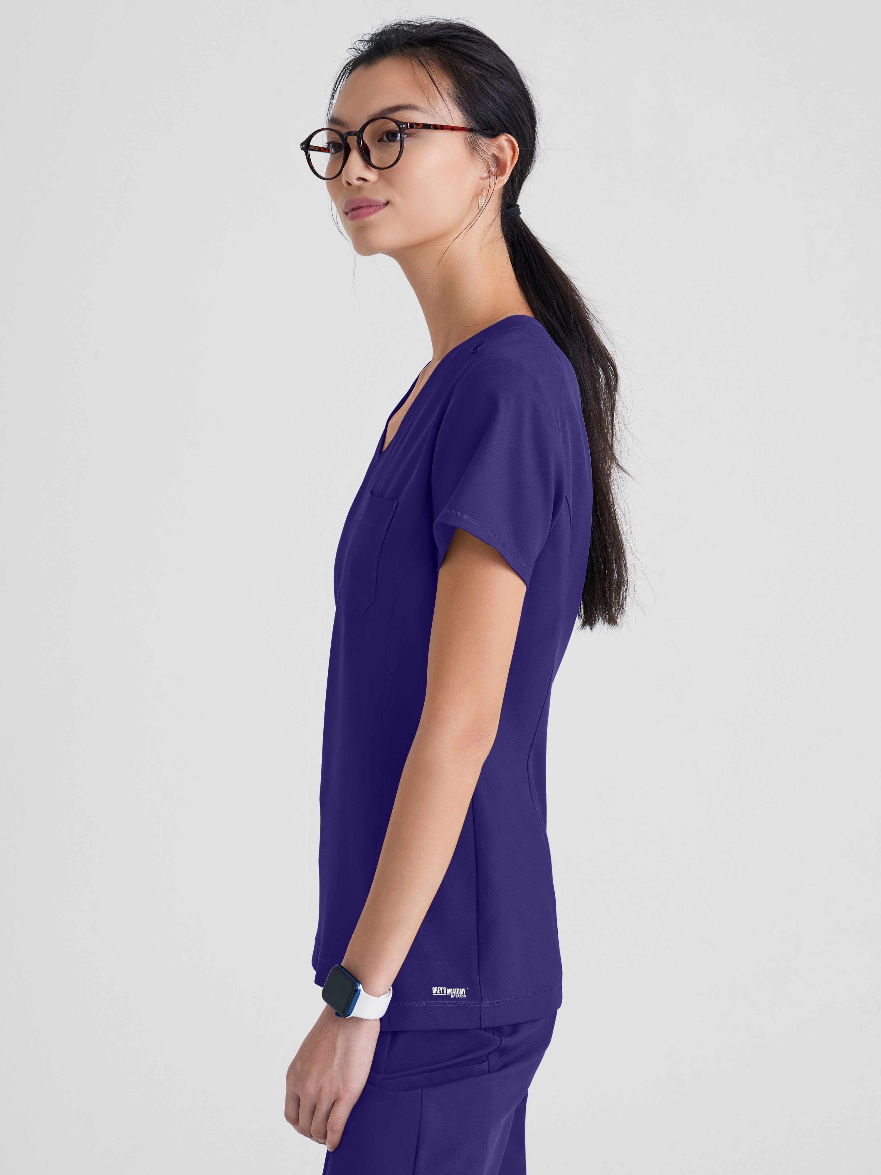 Sway 1-Pocket Banded V-Neck Ciclo® Scrub Top Grey's Anatomy™ by BARCO® Evolve