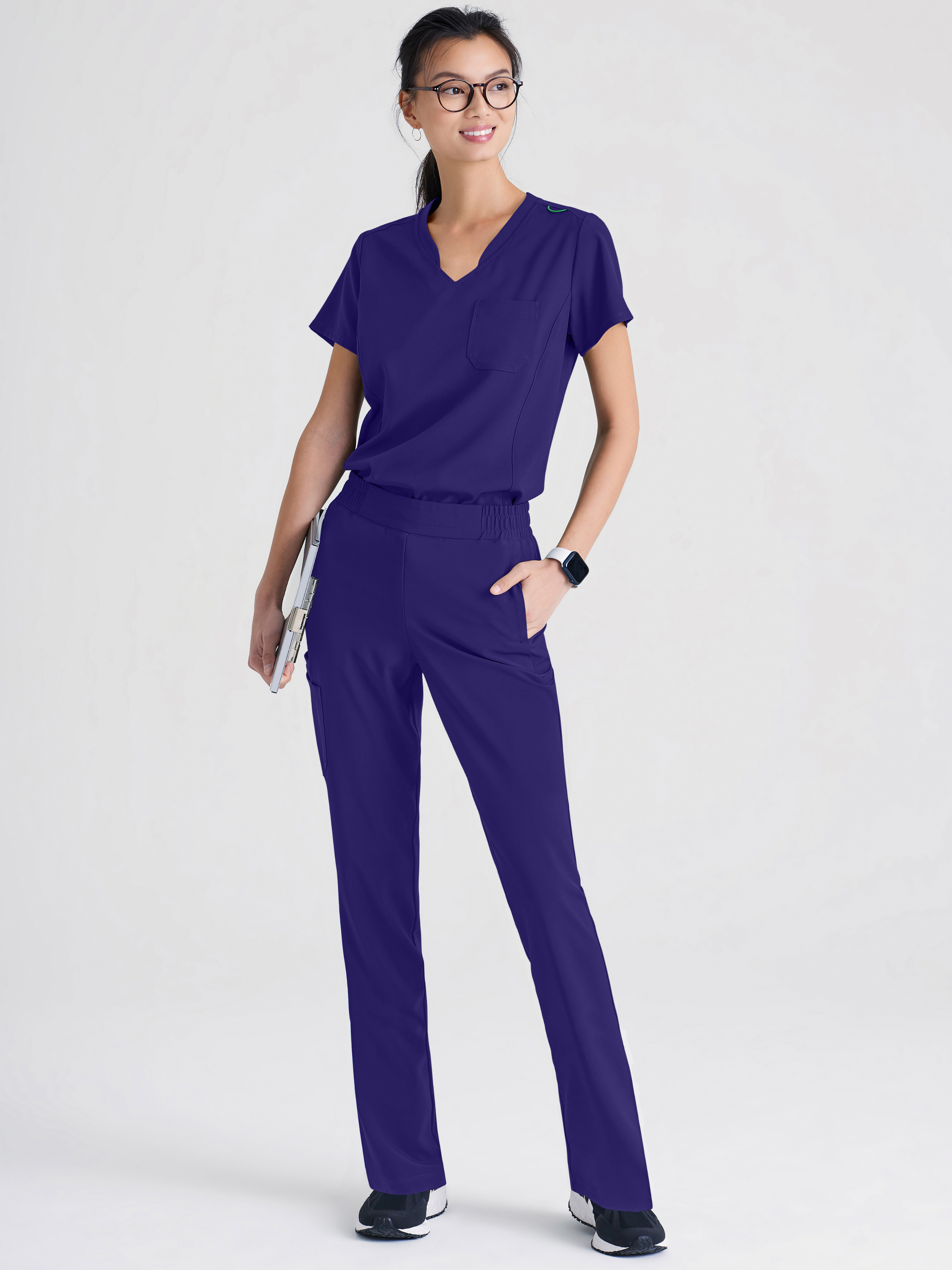 Sway 1-Pocket Banded V-Neck Ciclo® Scrub Top Grey's Anatomy™ by BARCO® Evolve