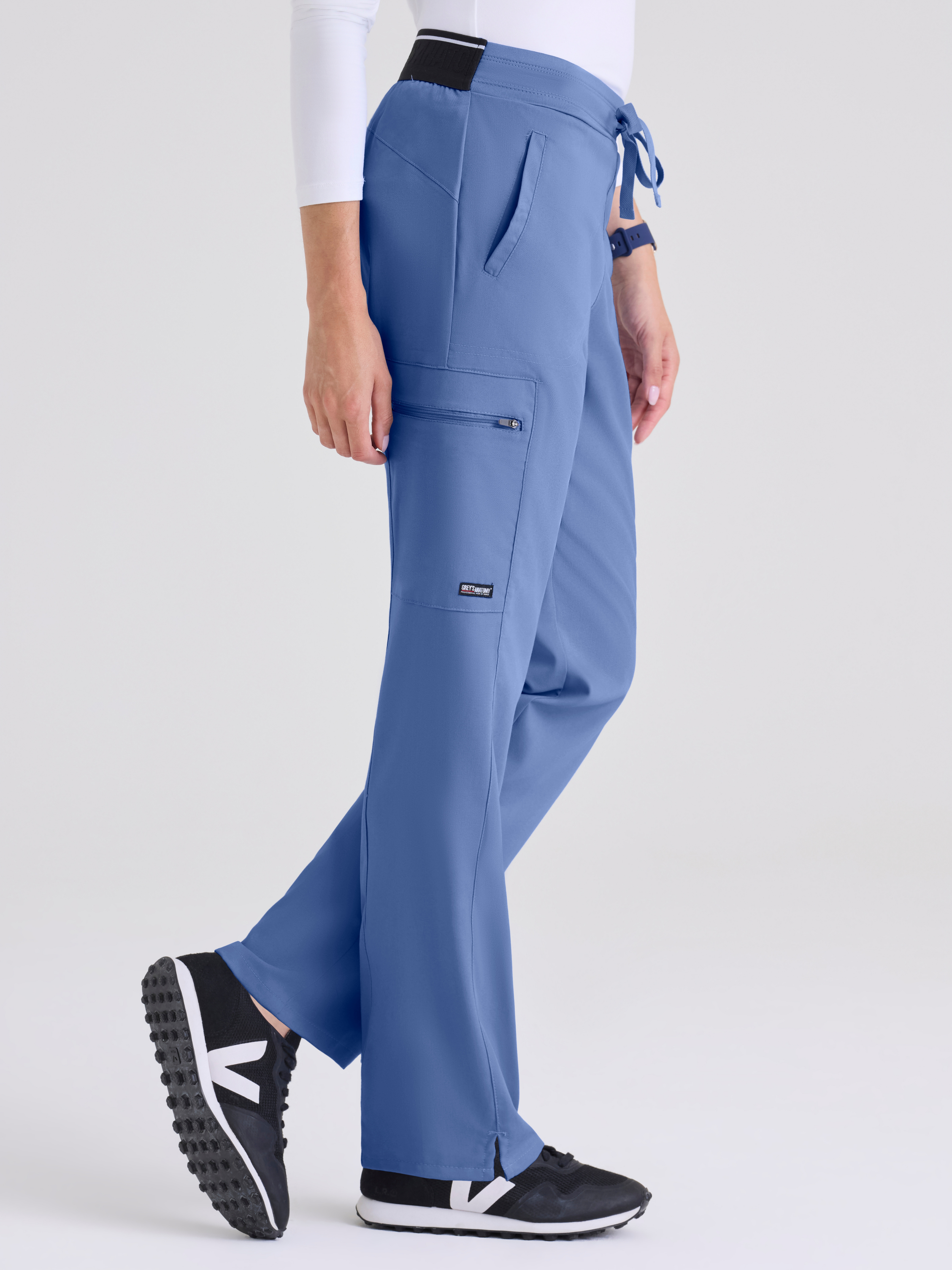 Kim 3-Pocket Mid-Rise Straight Leg Scrub Pant Grey's Anatomy™ by BARCO® Spandex Stretch