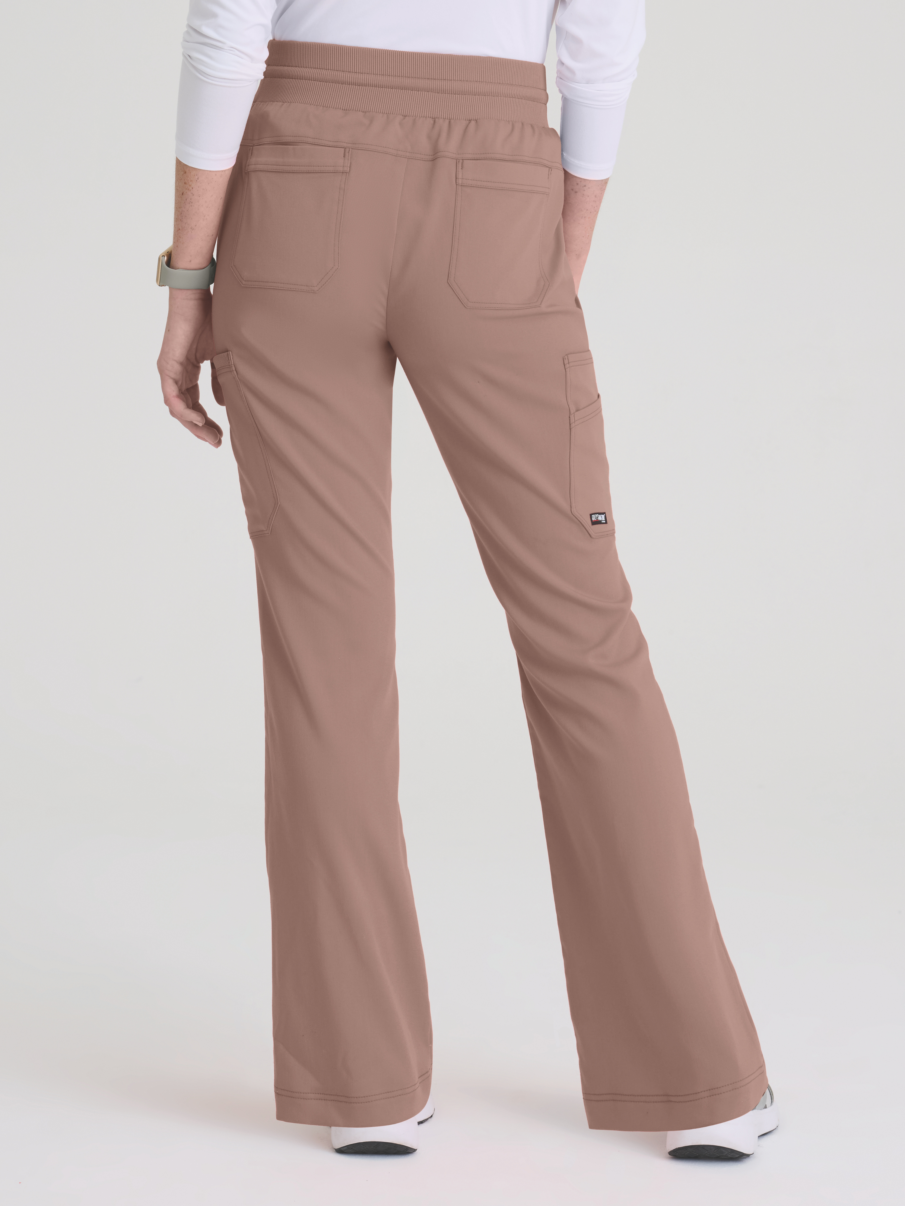 Kristi 7-Pocket Knit Waistband Fit & Flare Pant Grey's Anatomy™ by BARCO® Spandex Stretch