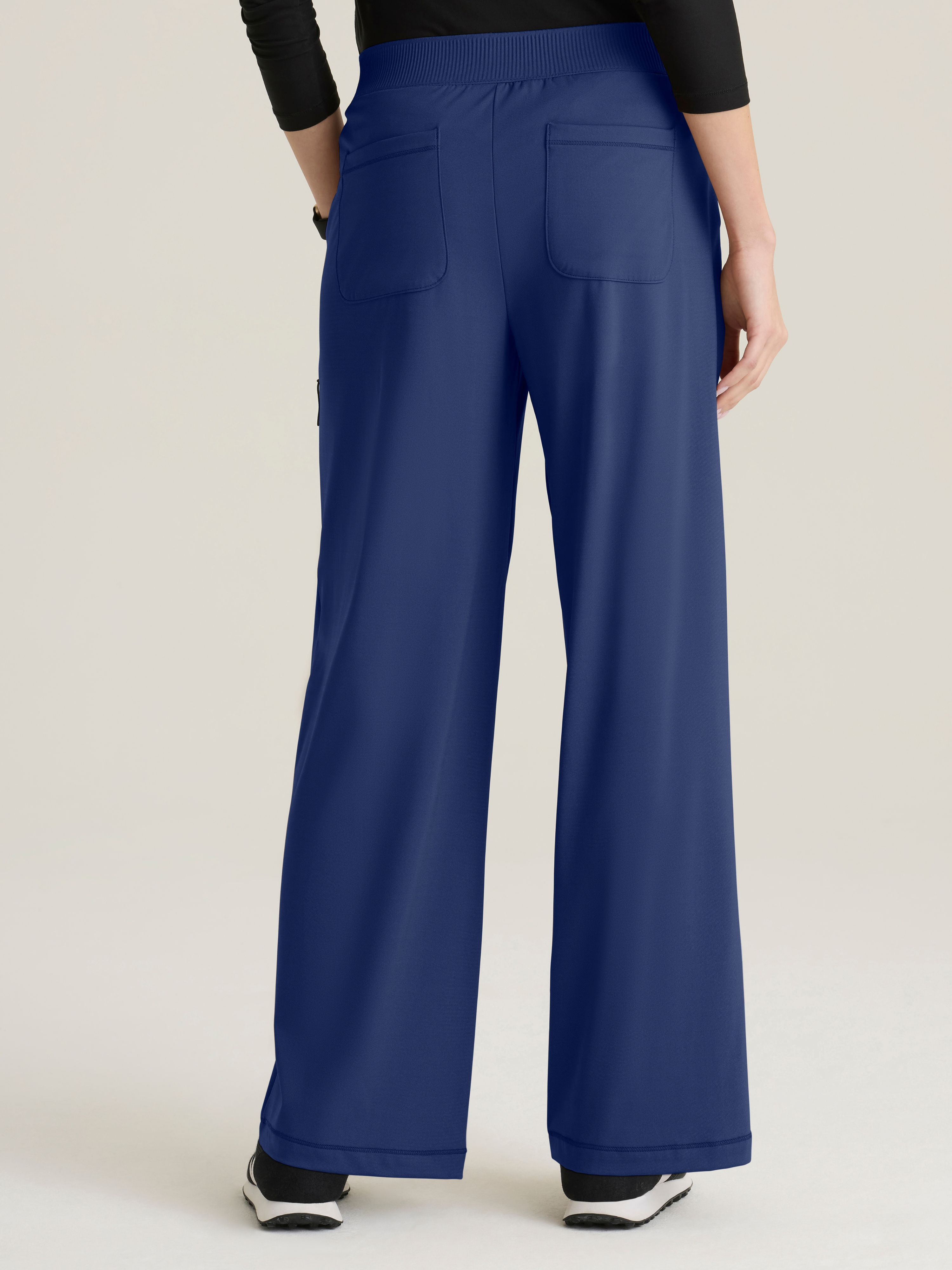 Crystal Women's 7-Pocket Elastic Waistband Wide Leg Pant Grey's Anatomy™ by Barco Knit Stretch