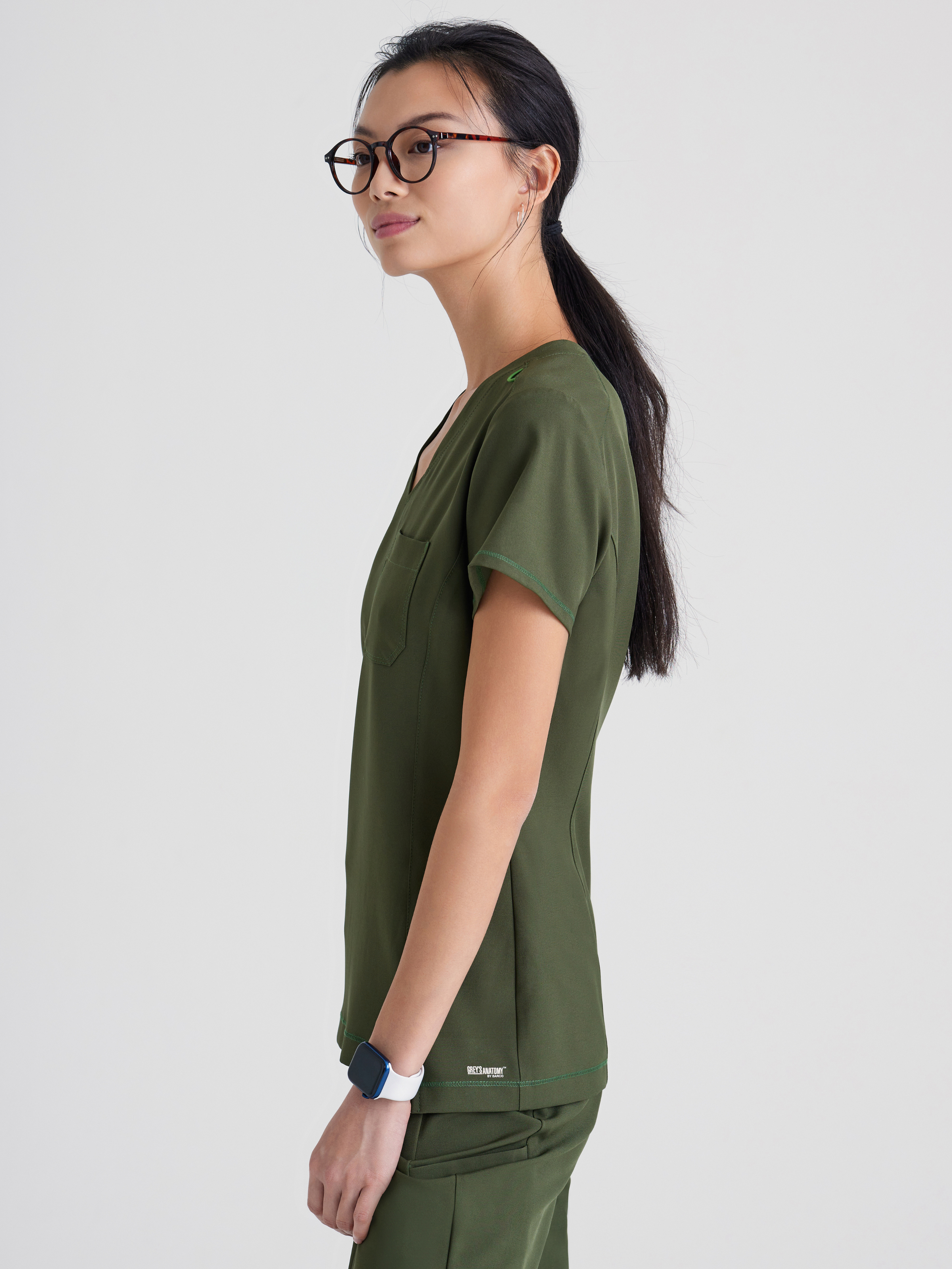 Sway 1-Pocket Banded V-Neck Ciclo® Scrub Top Grey's Anatomy™ by BARCO® Evolve