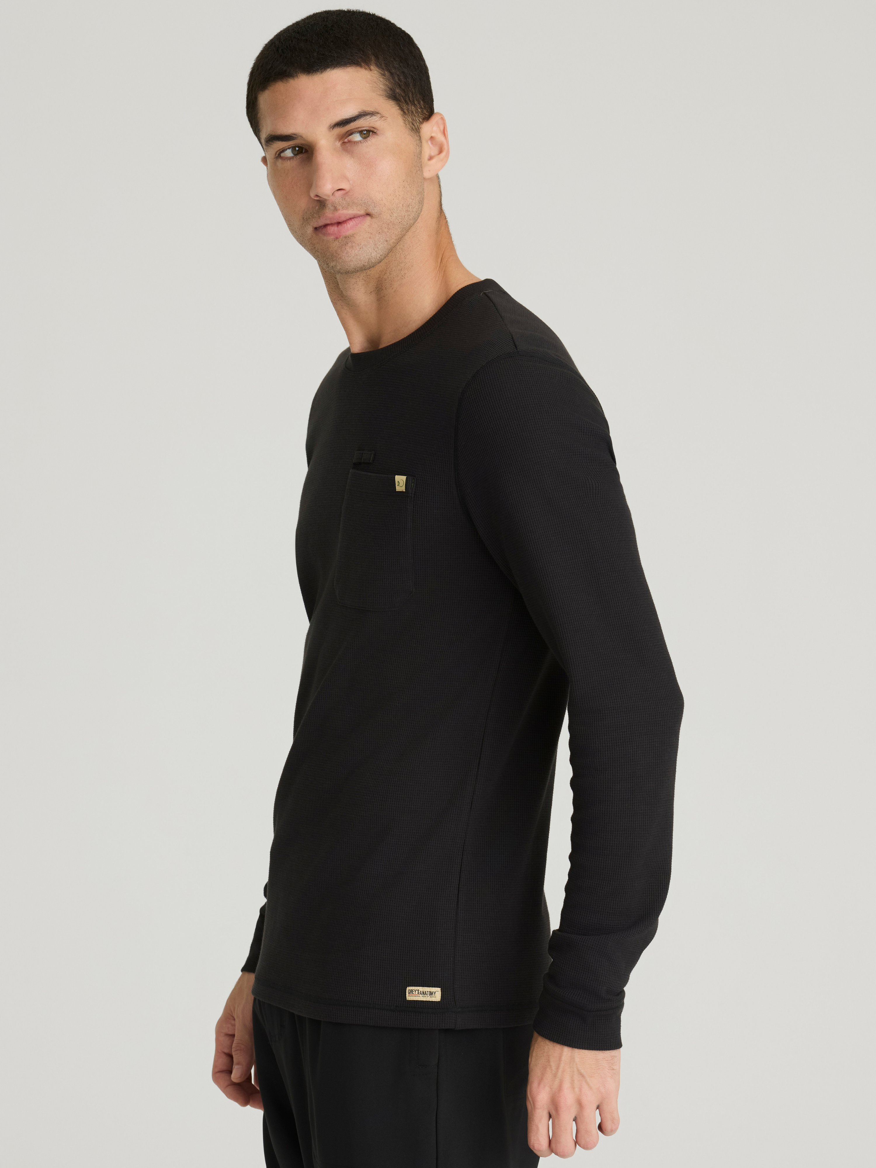Nomad Men's Single Patch Pocket Long Sleeve Top Grey's Anatomy™ by BARCO® Evolve