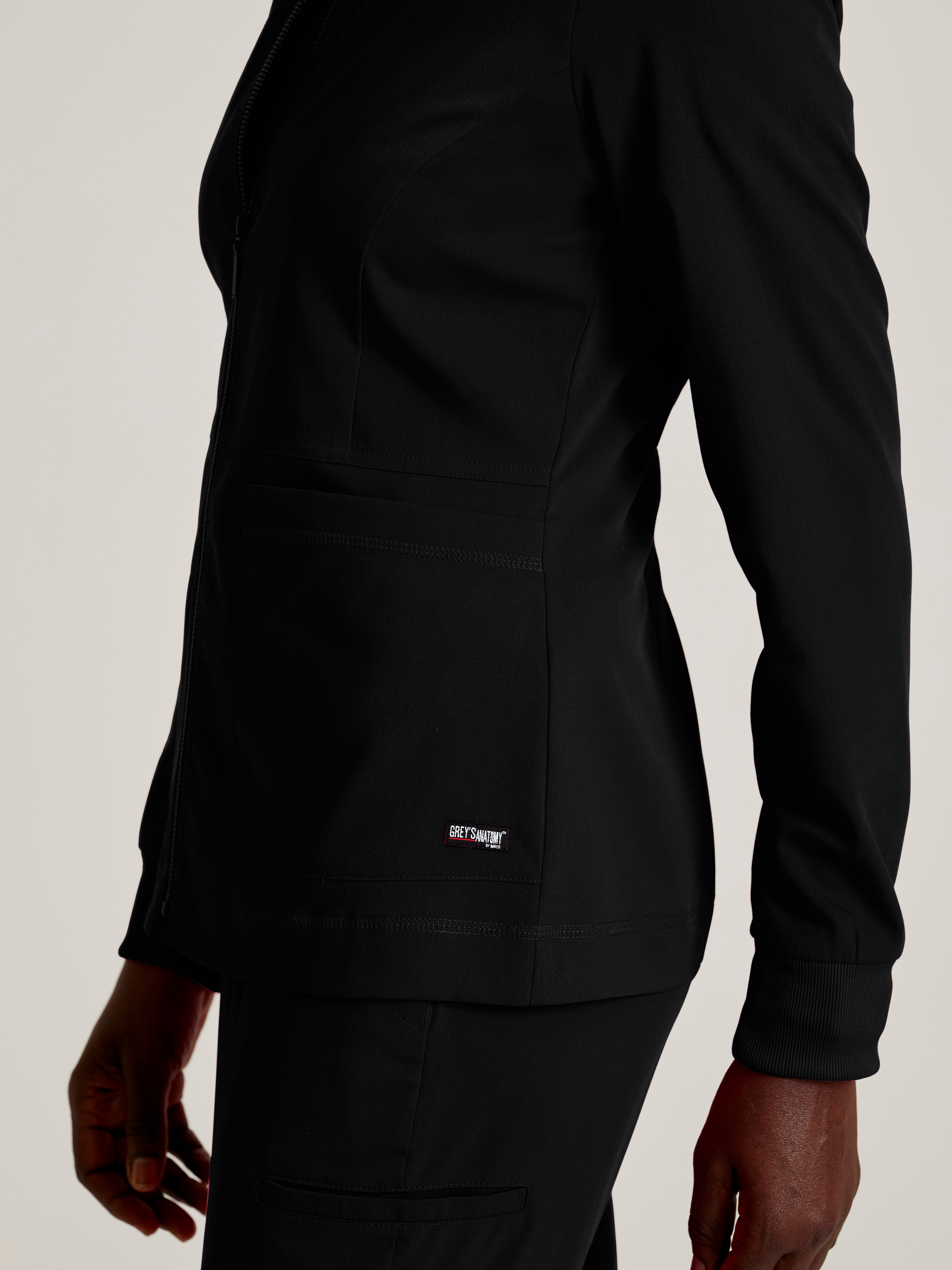 Women's Millie 3-Pocket Crewneck Scrub Jacket Grey's Anatomy™ by BARCO® Spandex Stretch