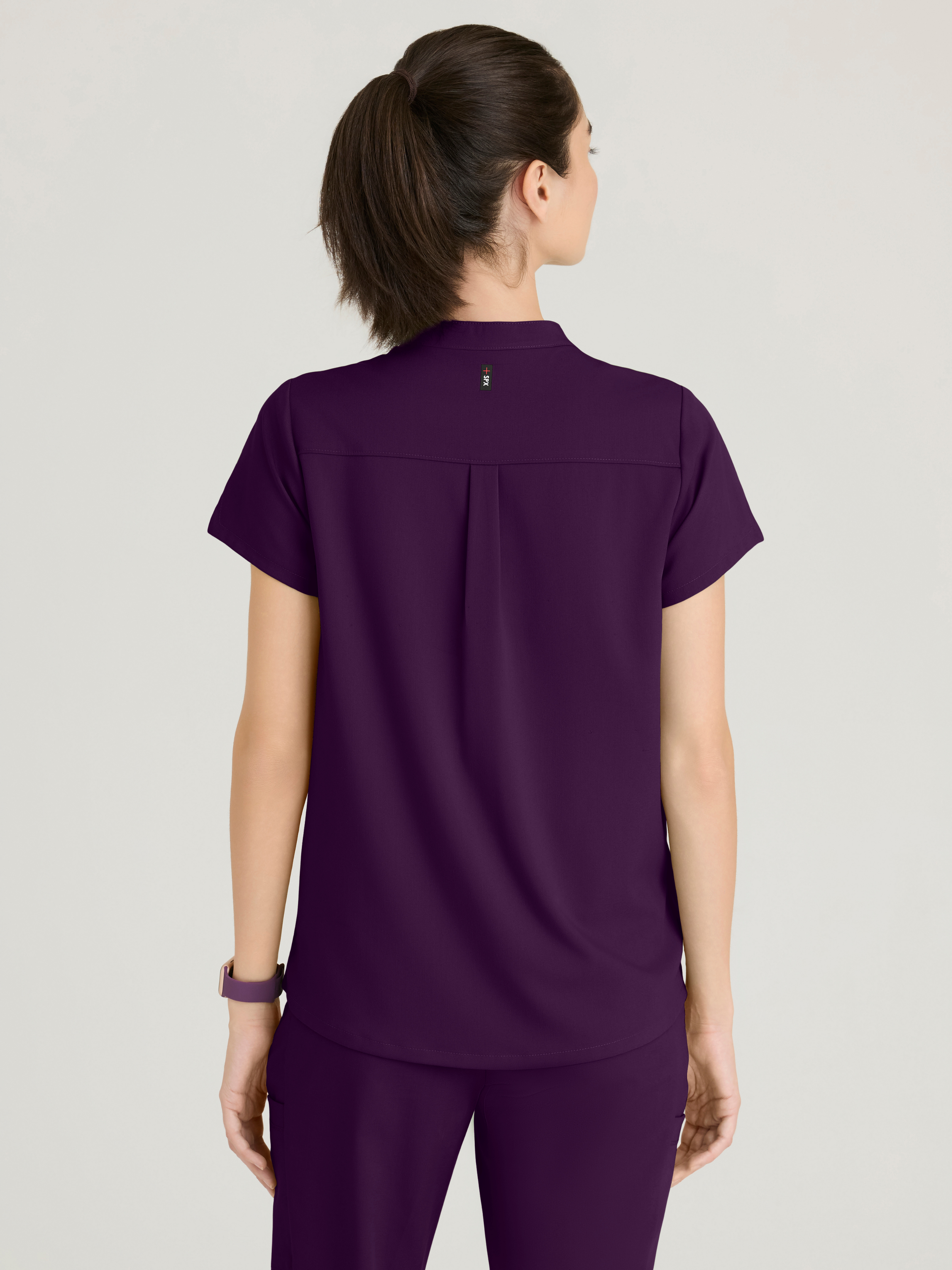Avery 2-Pocket Banded Collar Top Grey's Anatomy™ by BARCO® Spandex Stretch