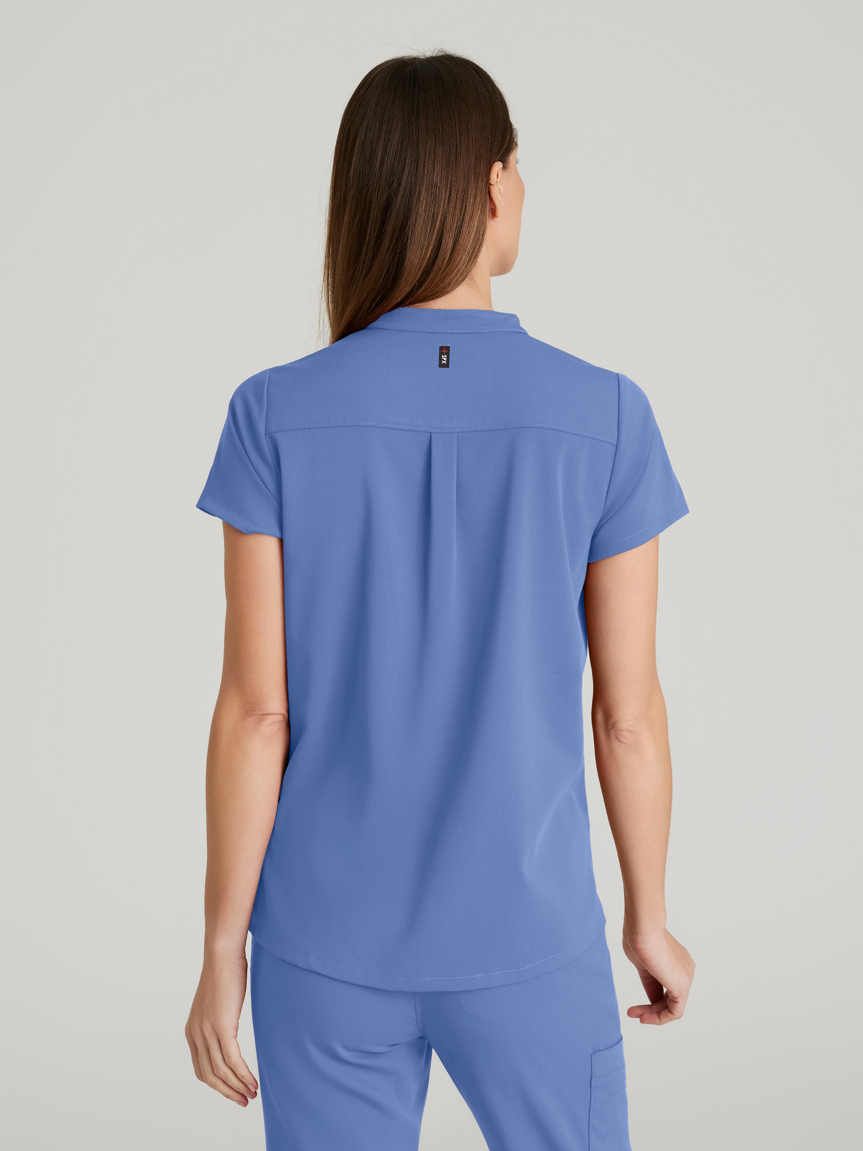 Avery 2-Pocket Banded Collar Top Grey's Anatomy™ by BARCO® Spandex Stretch