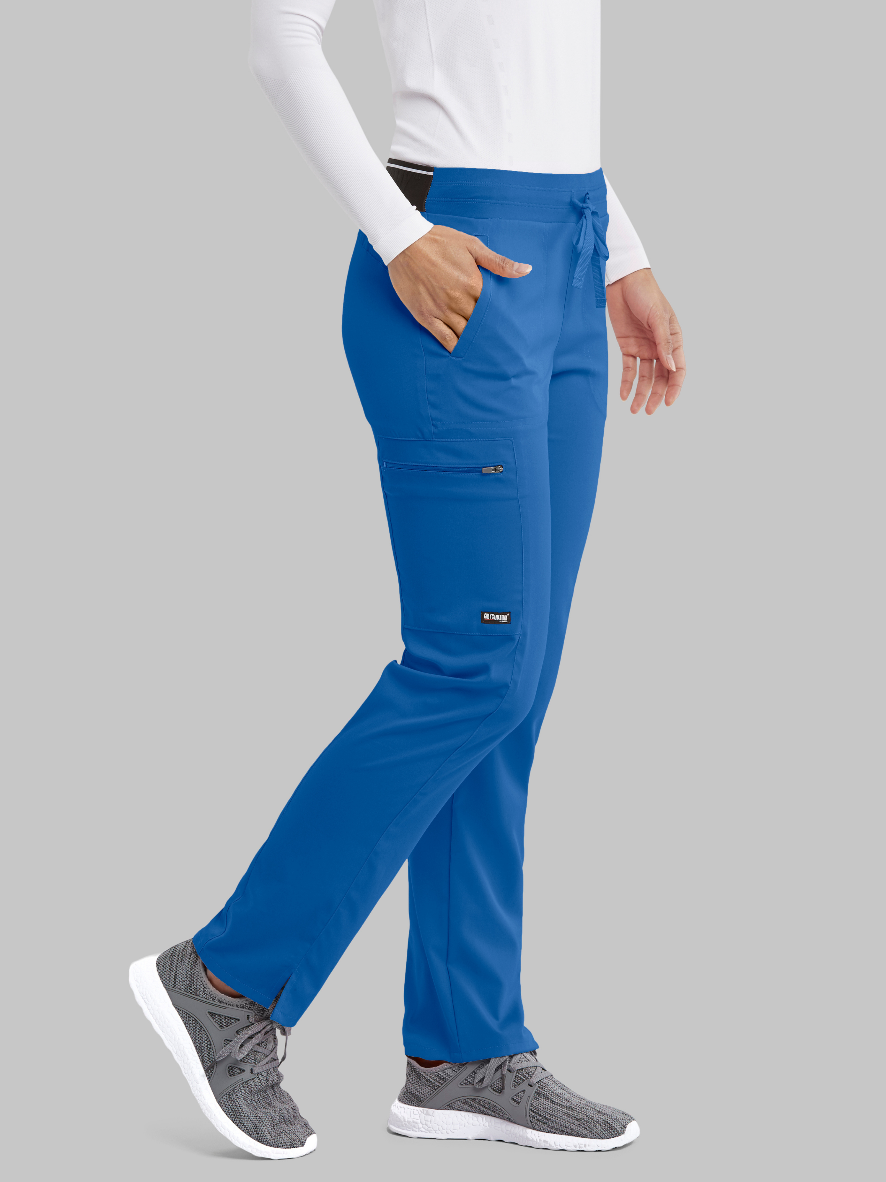 Kim 3-Pocket Mid-Rise Straight Leg Scrub Pant Grey's Anatomy™ by BARCO® Spandex Stretch